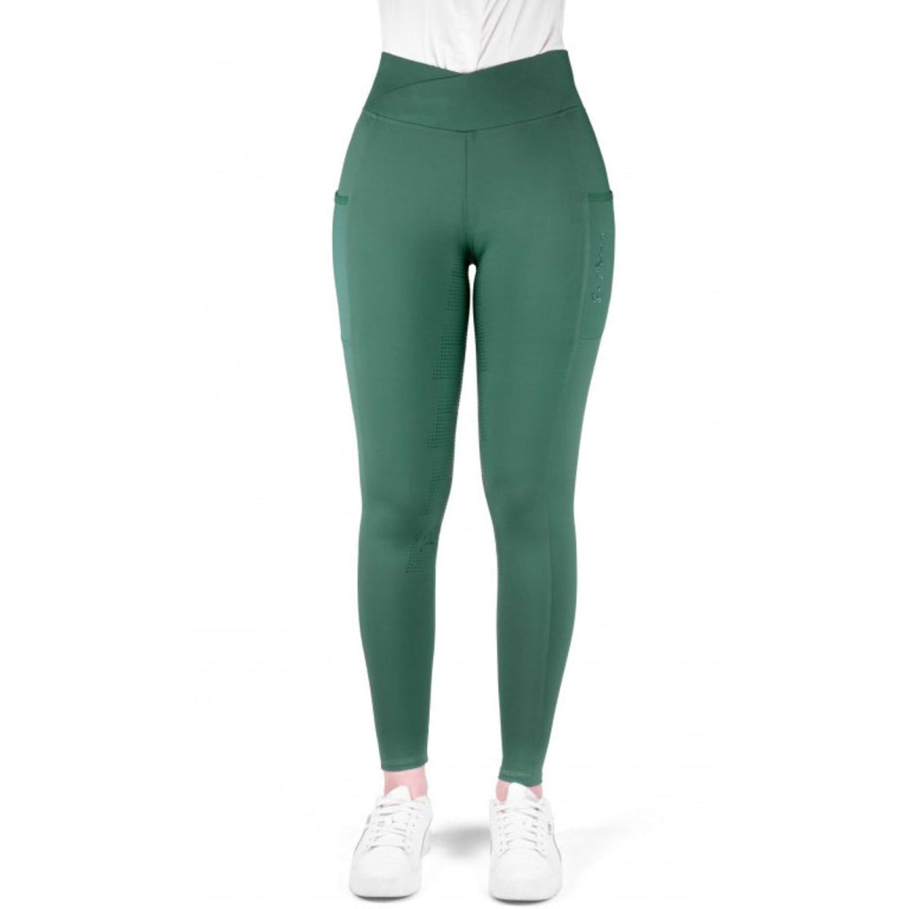 EQUITHÈME Leggings da Equitazione Flora Full Grip Blu anatra
