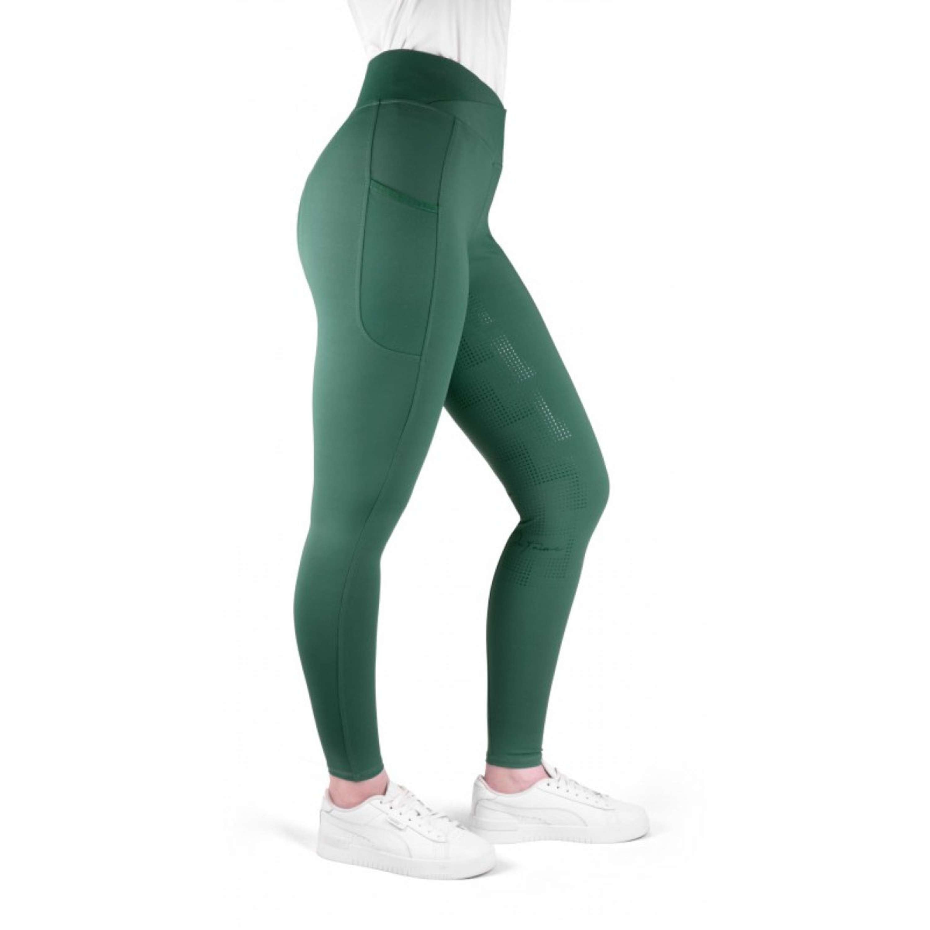 EQUITHÈME Leggings da Equitazione Flora Full Grip Blu anatra