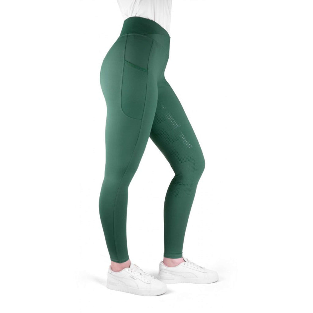 EQUITHÈME Leggings da Equitazione Flora Full Grip Blu anatra