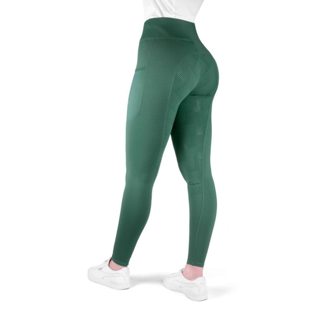 EQUITHÈME Leggings da Equitazione Flora Full Grip Blu anatra