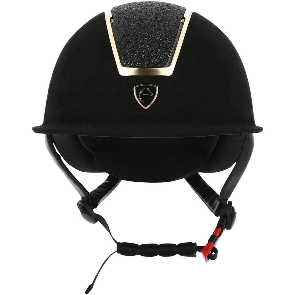 EQUITHÈME Casco da equitazione Glint Lamé Nero/Oro rosa