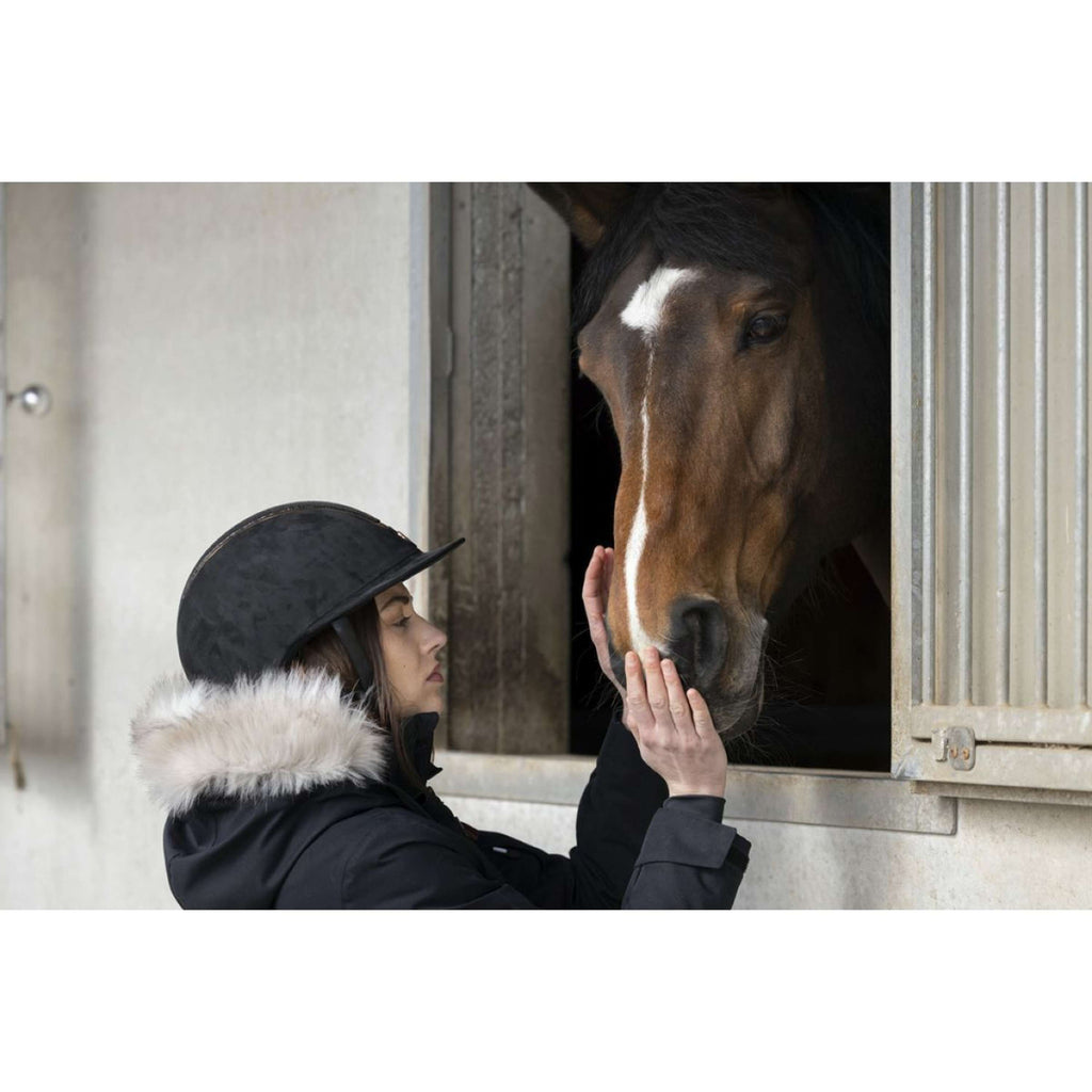 EQUITHÈME Casco da equitazione Glint Lamé Nero/Oro rosa