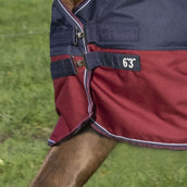 EQUITHÈME Tappeto da Esterno Tyrex 1200D 0g con Mezza Collo Navy/Bordeaux