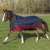 EQUITHÈME Tappeto da Esterno Tyrex 1200D 0g con Mezza Collo Navy/Bordeaux