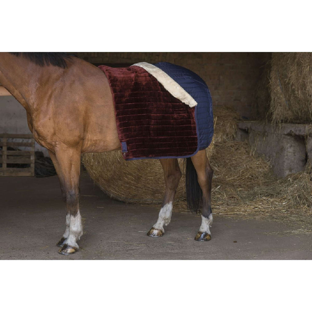 EQUITHÈME Coperta da scuderia Teddy Foderato con Pelle di Pecora Sintetica Navy
