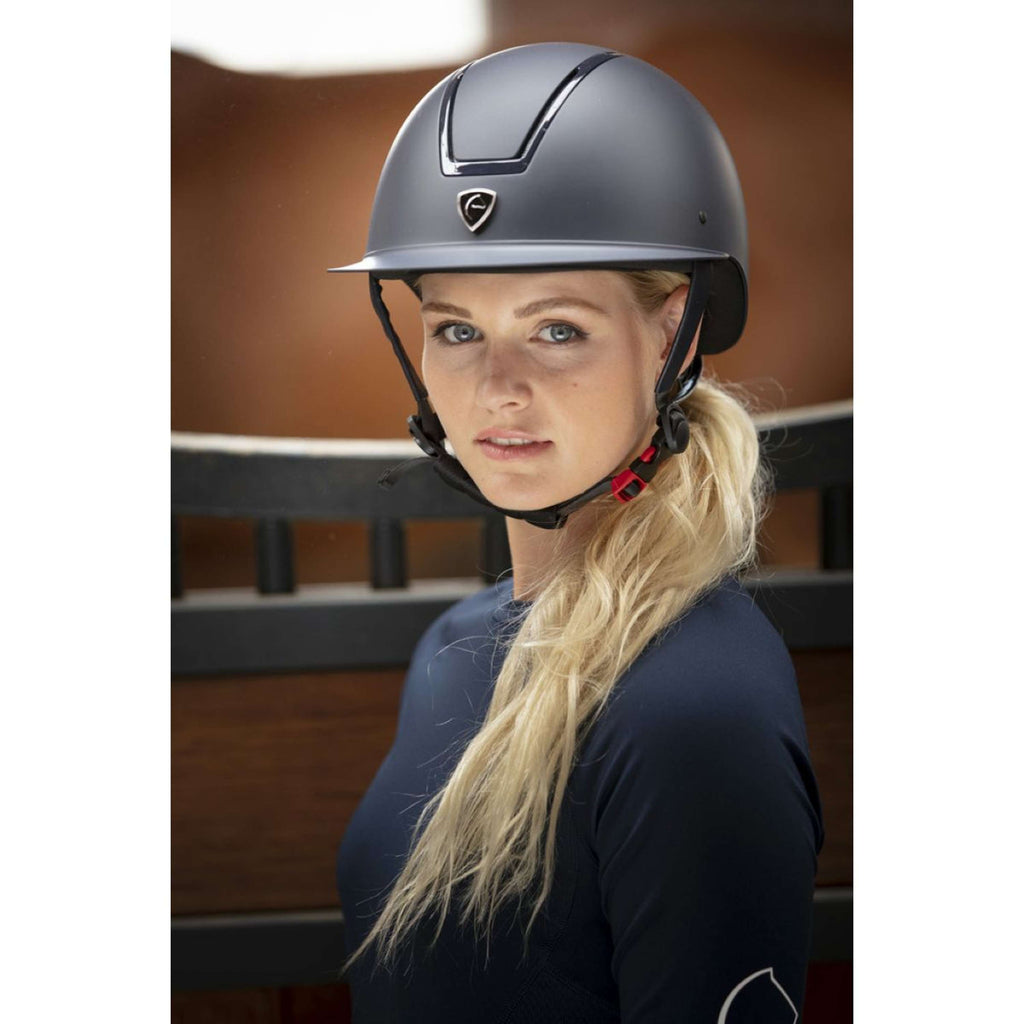 EQUITHÈME Casco da equitazione Glint Mat Blu/Blu