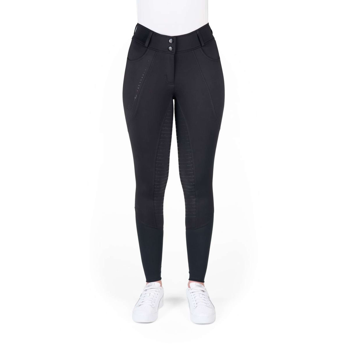 EQUITHÈME Pantaloni da Equitazione Elsa Full Grip Nero