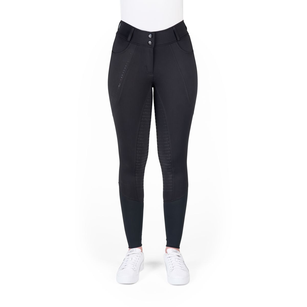 EQUITHÈME Pantaloni da Equitazione Elsa Full Grip Nero