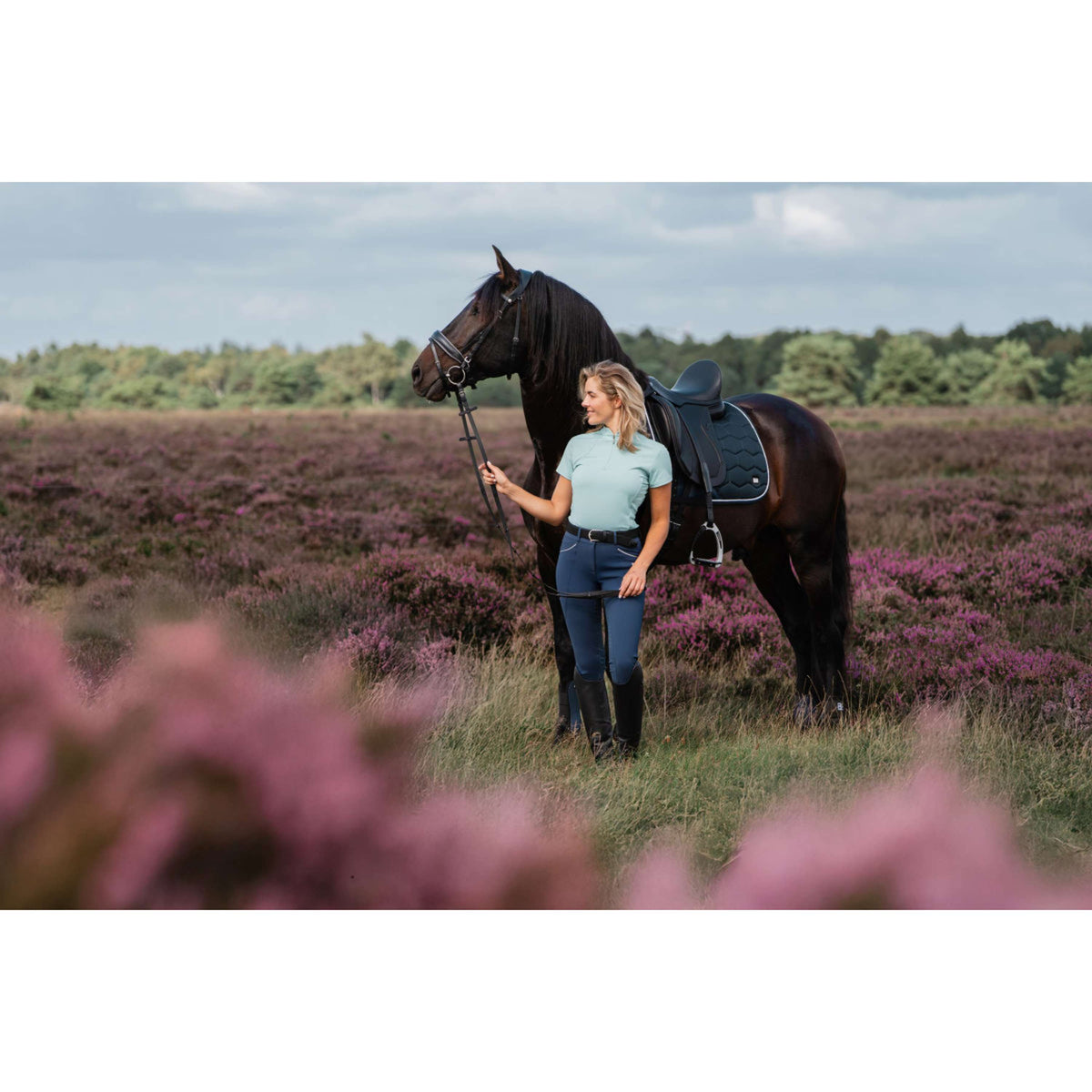 EQPRO Pantaloni da Equitazione Sylvie Full Grip Navy Blue