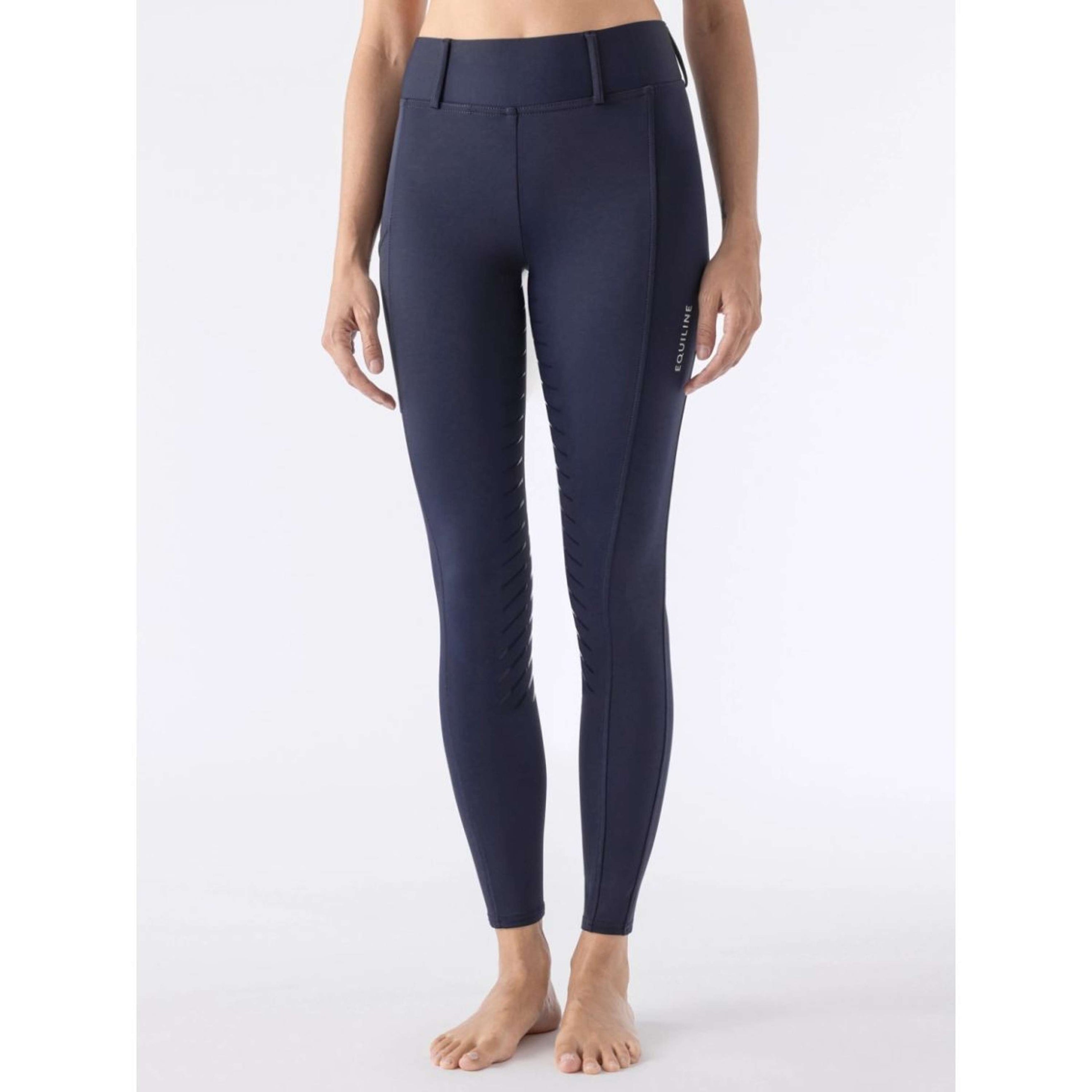 Equiline Leggings da Equitazione Carbef Full Grip Navy