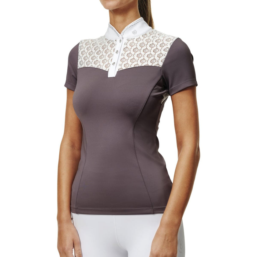 Equestrian Stockholm Maglietta da Competizione Crystal Champion Bianco/Dark Violet