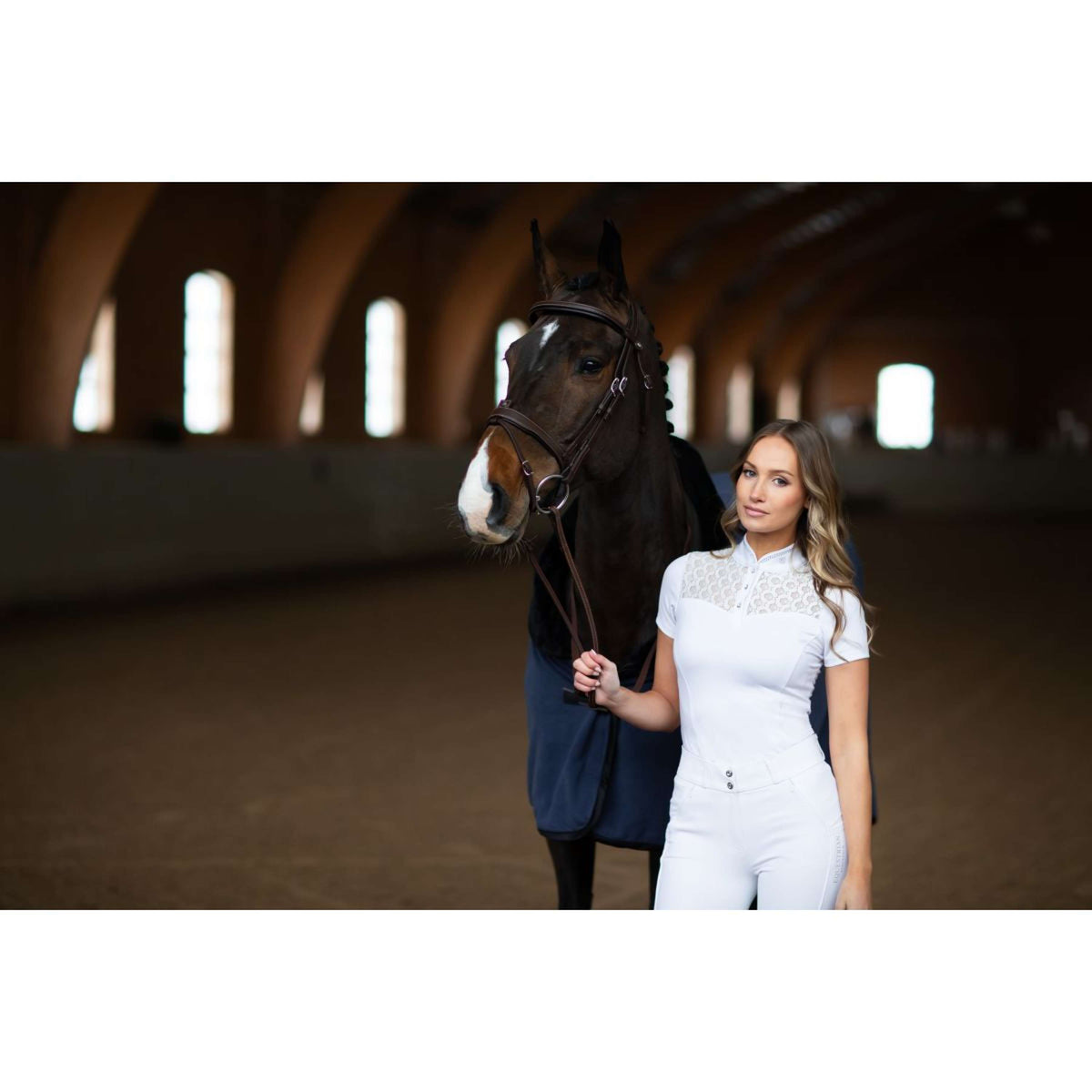 Equestrian Stockholm Maglietta da Competizione Crystal Champion Bianco
