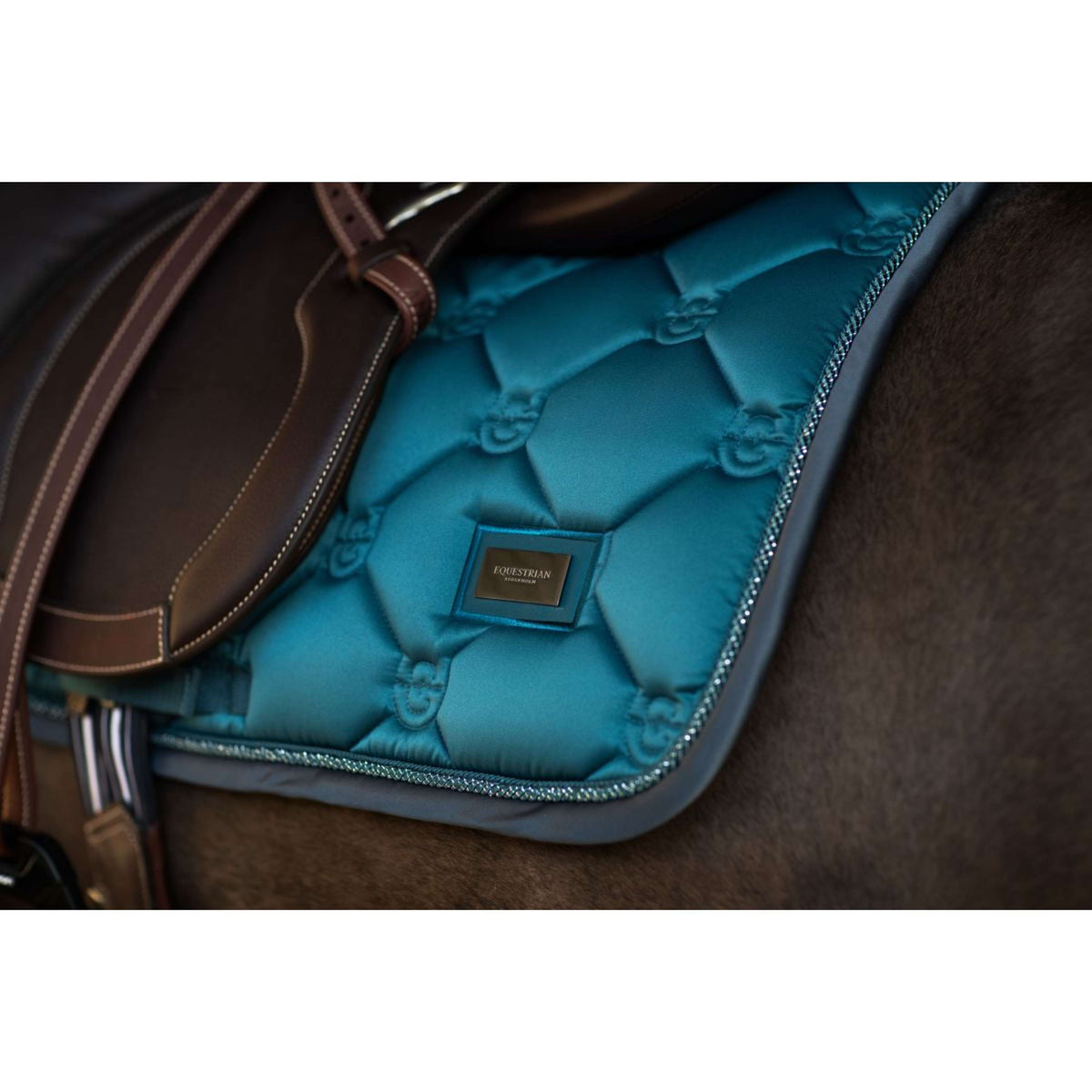 Equestrian Stockholm Sottosella saltando Teal Blue