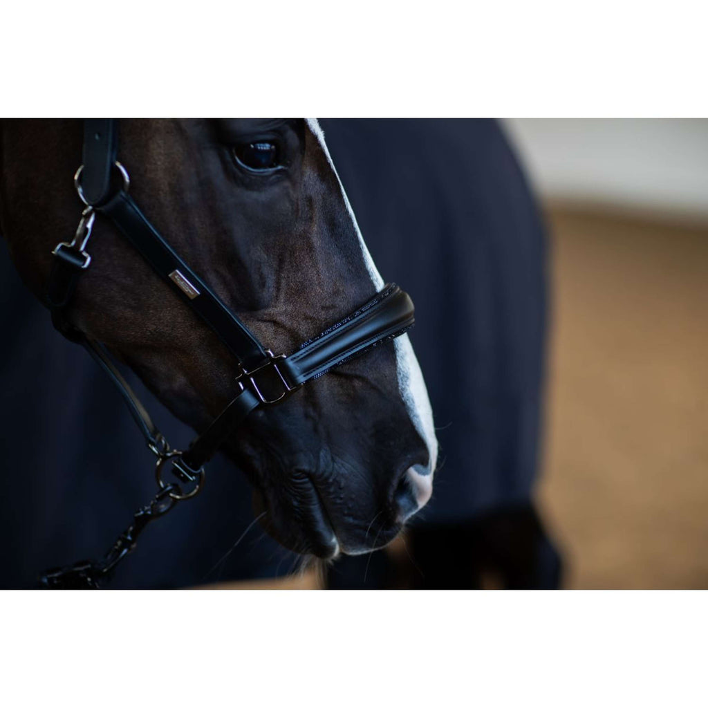 Equestrian Stockholm Cavezza Glimmer Anatomic Leather Nero