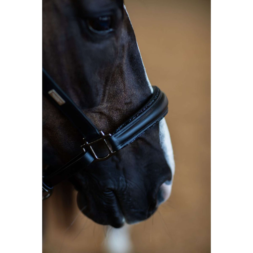 Equestrian Stockholm Cavezza Glimmer Anatomic Leather Nero