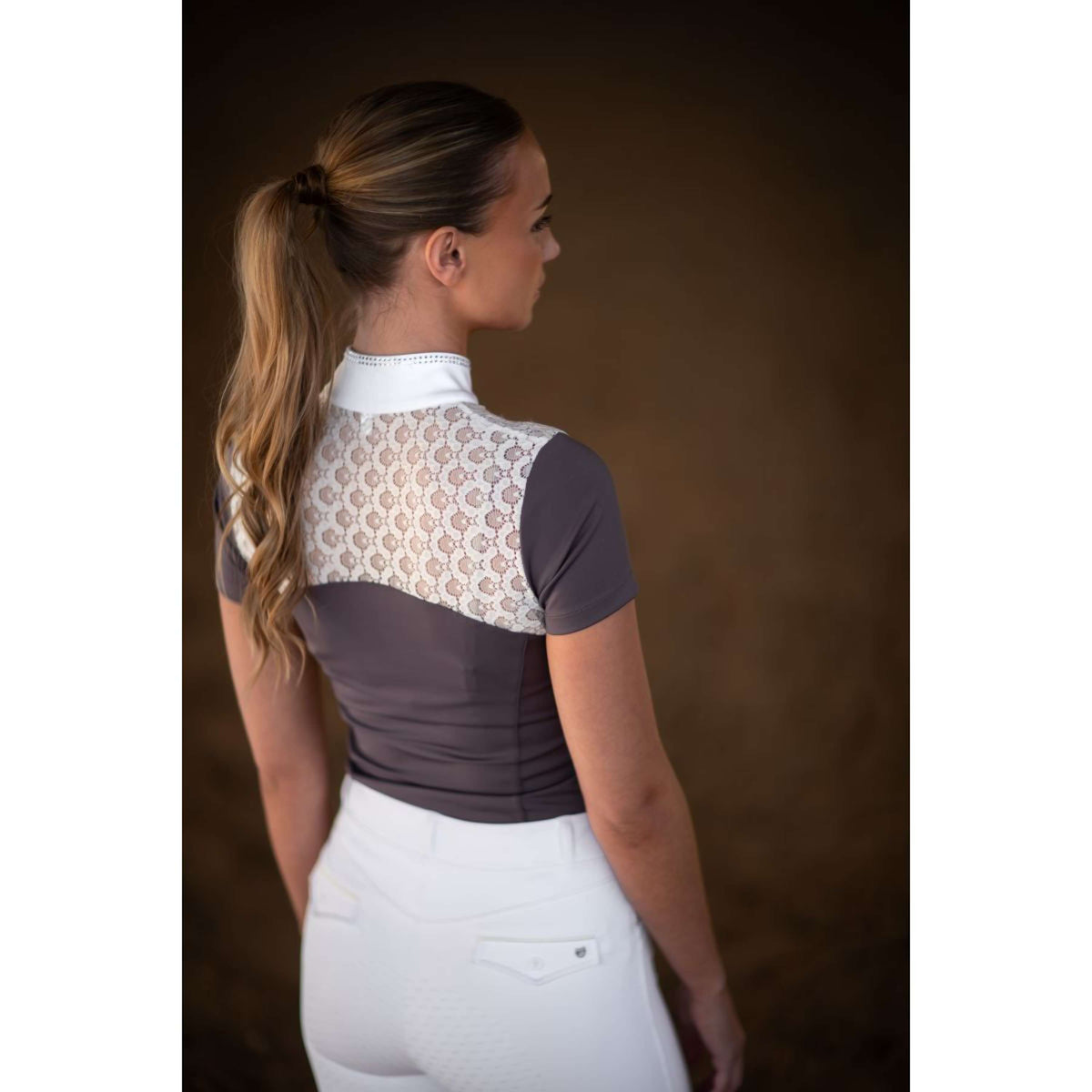 Equestrian Stockholm Maglietta da Competizione Crystal Champion Bianco/Dark Violet