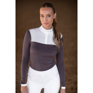 Equestrian Stockholm Maglietta da Competizione Fine Line Bianco/Dark Violet