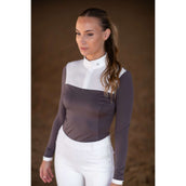 Equestrian Stockholm Maglietta da Competizione Fine Line Bianco/Dark Violet