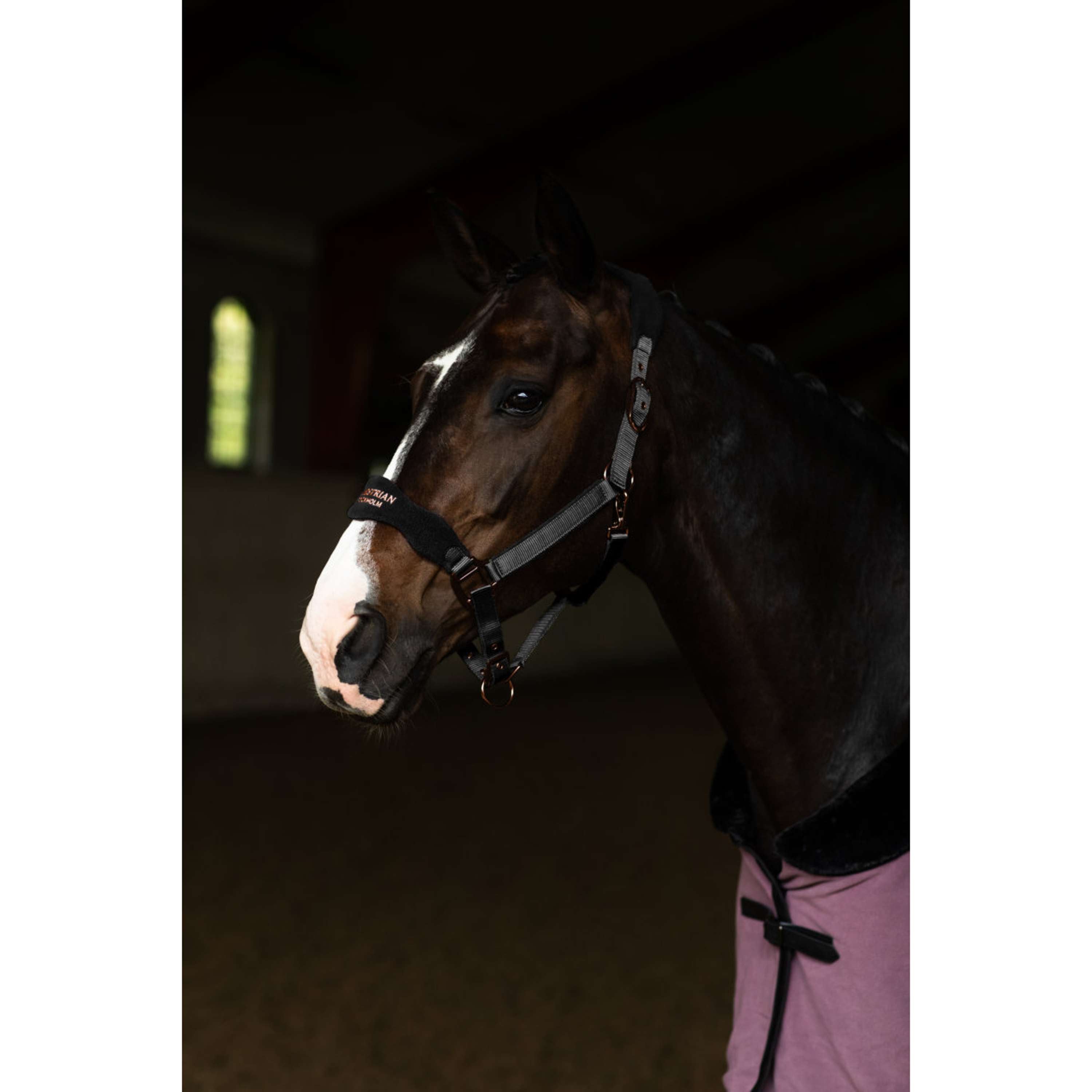 Equestrian Stockholm Cavezza Anatomic Fleece Nero/Blush
