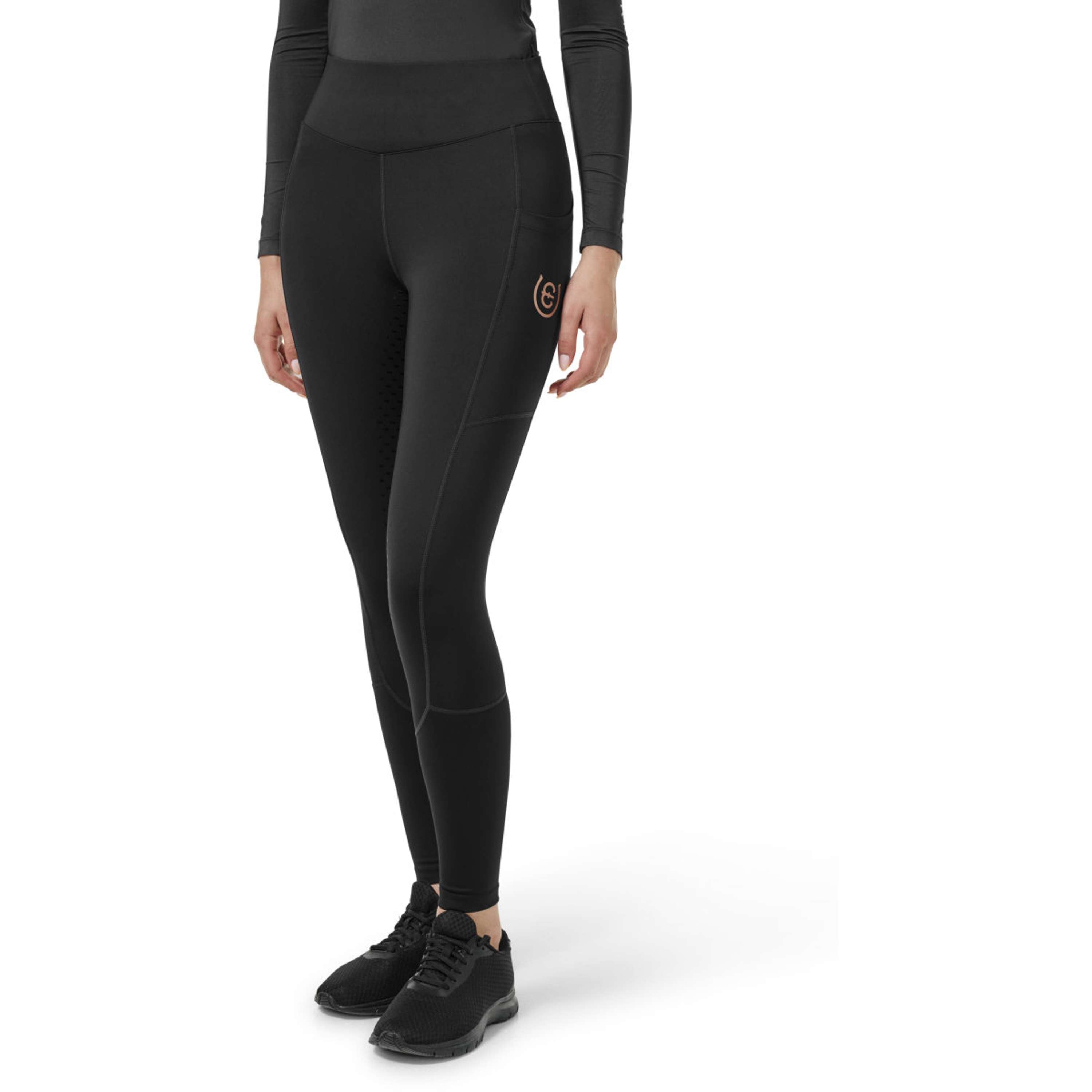 Equestrian Stockholm Leggings da Equitazione Movement Full Grip Nero/Blush