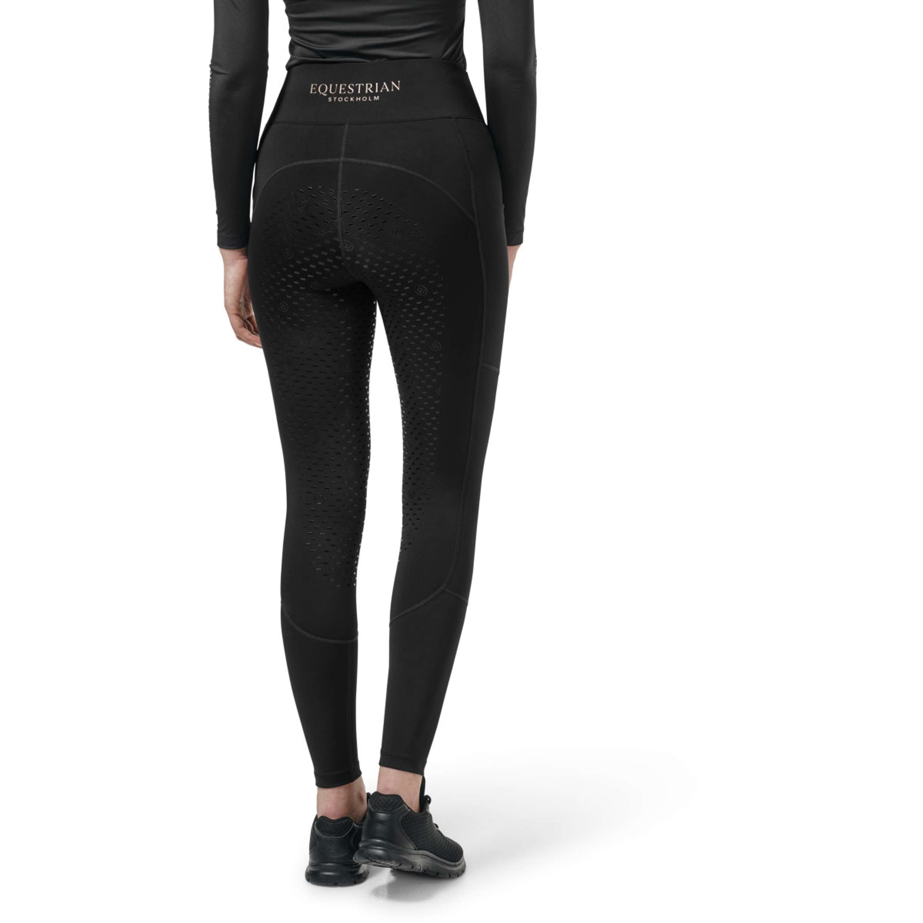 Equestrian Stockholm Leggings da Equitazione Movement Full Grip Nero/Blush