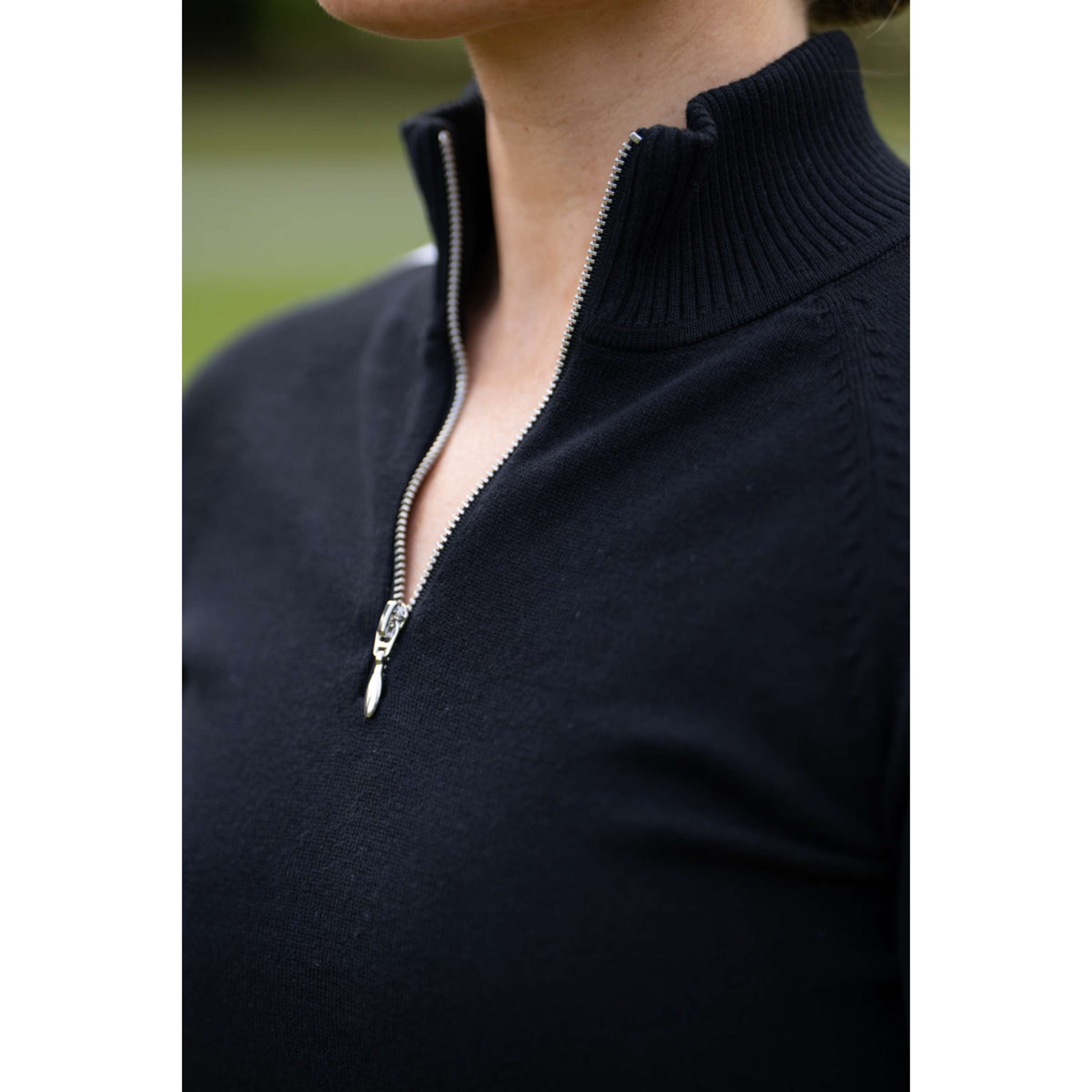 Equestrian Stockholm Knitted Zip Top Nero
