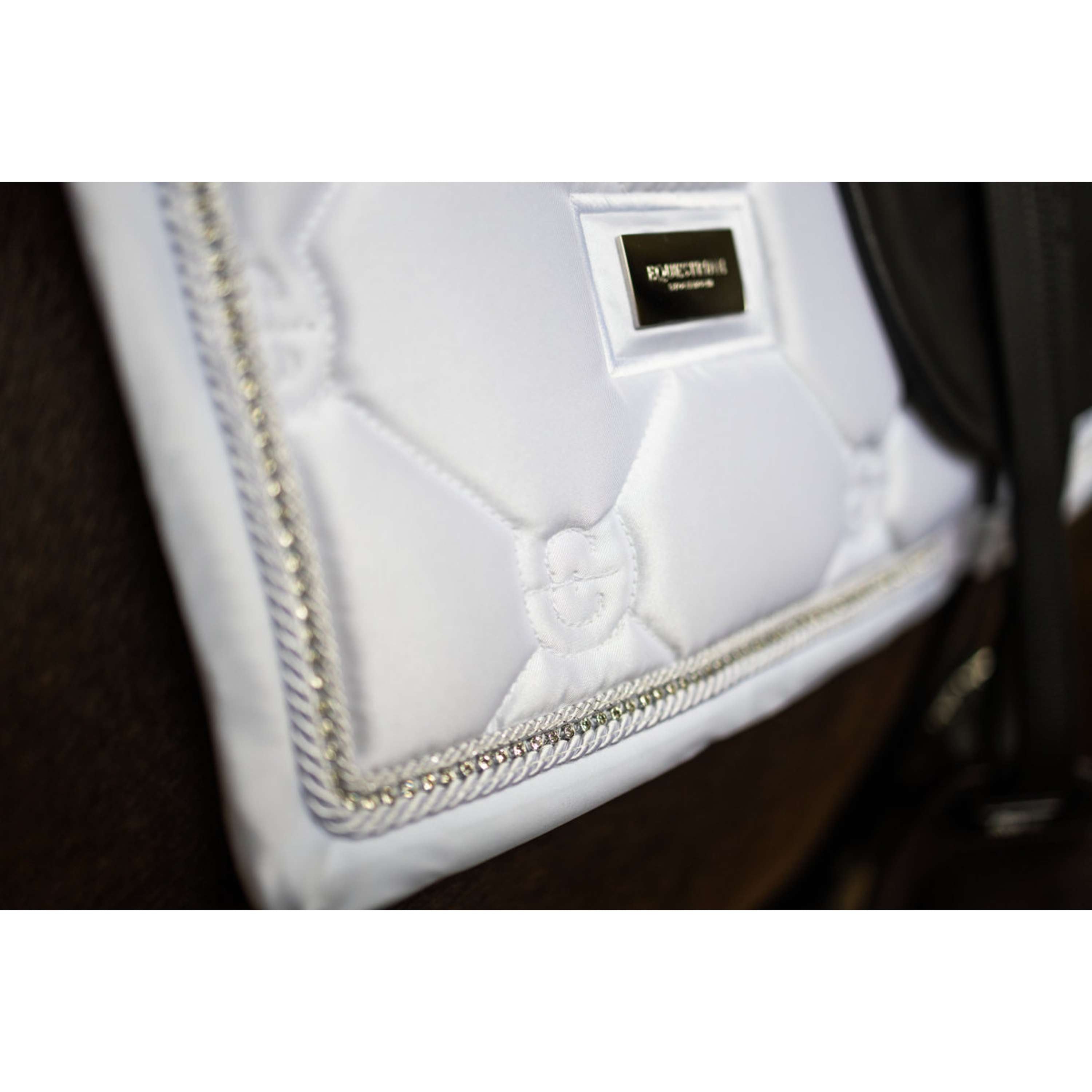 Equestrian Stockholm Sottosella Crystal Shine Dressage Bianco
