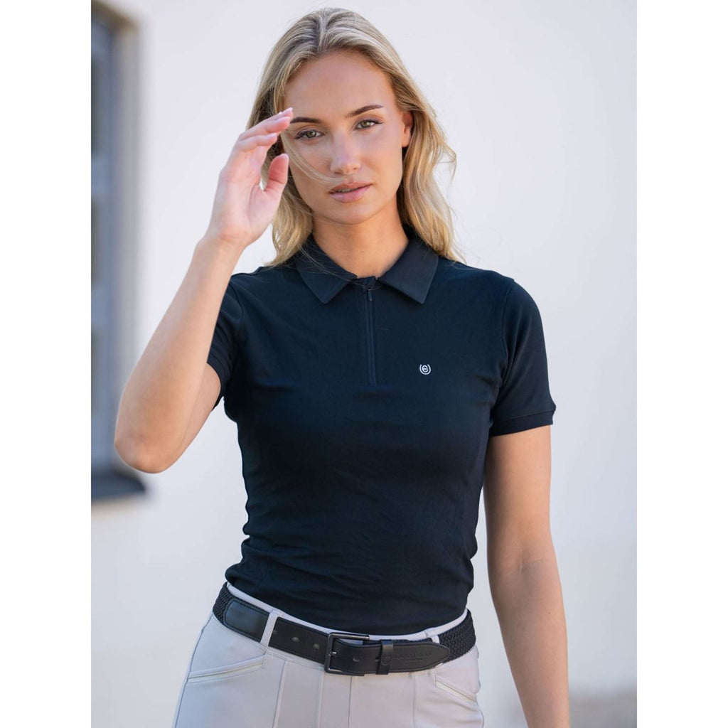 Equestrian Stockholm Poloshirt Zip Nero