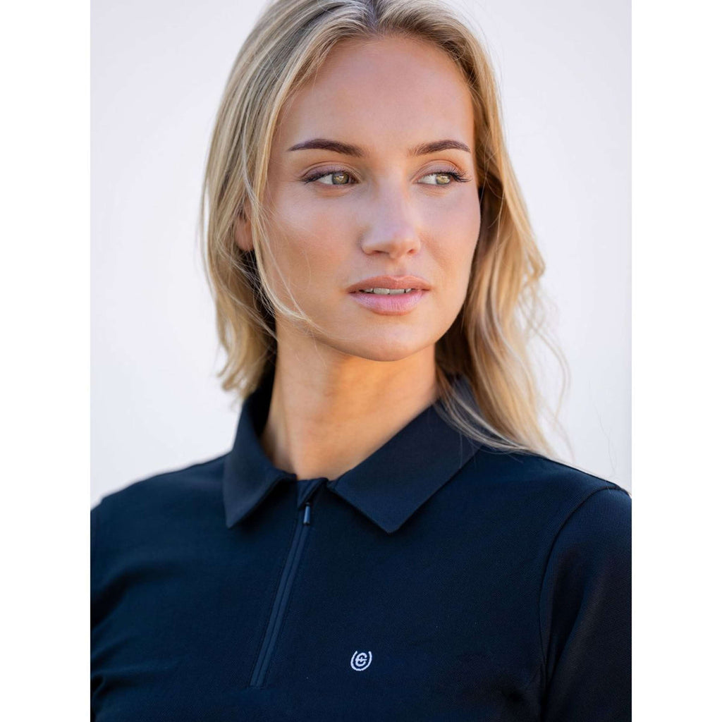 Equestrian Stockholm Poloshirt Zip Nero