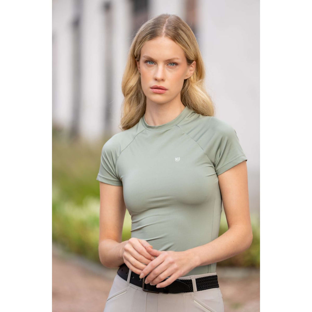 Equestrian Stockholm Maglietta Dynamic Short Sleeve Pistachio White