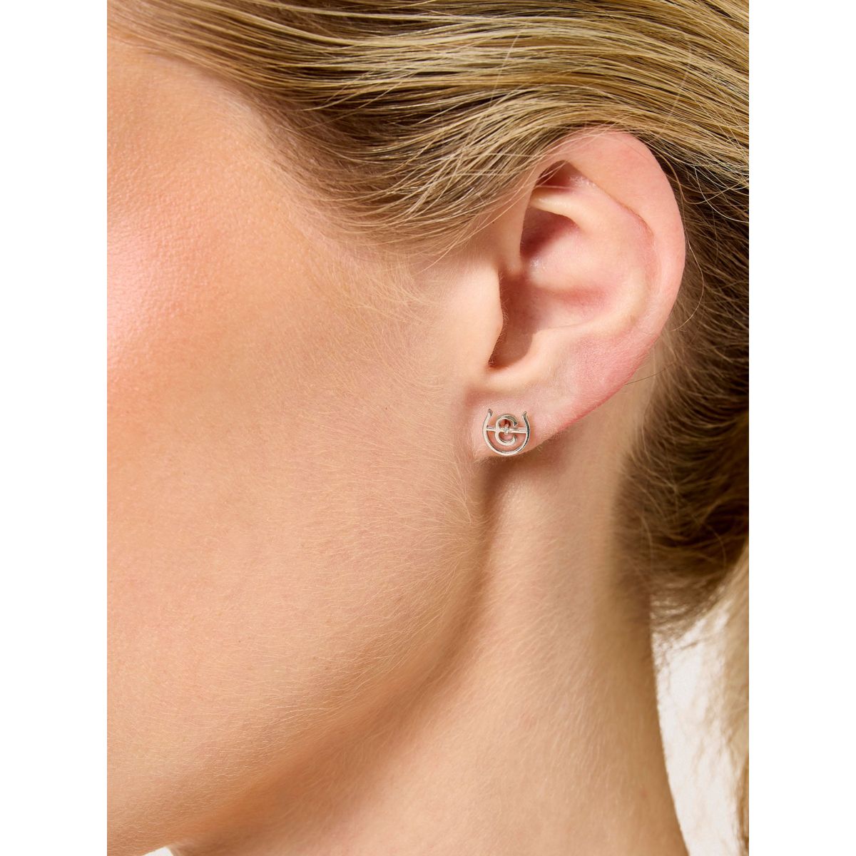 Equestrian Stockholm Orecchini Logo Argento