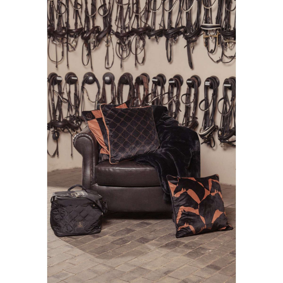 Eskadron Fodera per Cuscino Heritage Velvet Nero/Mandorla