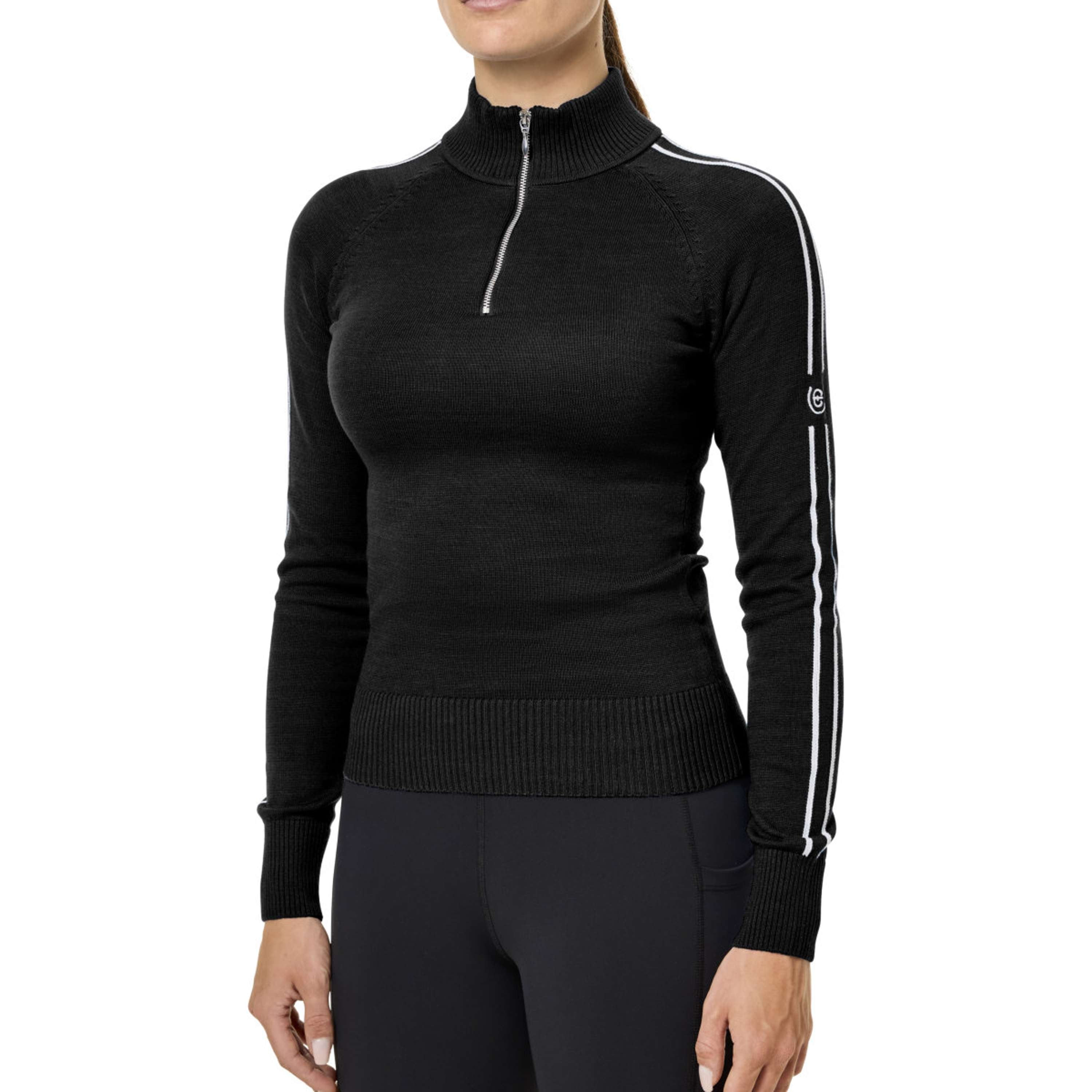 Equestrian Stockholm Knitted Zip Top Nero