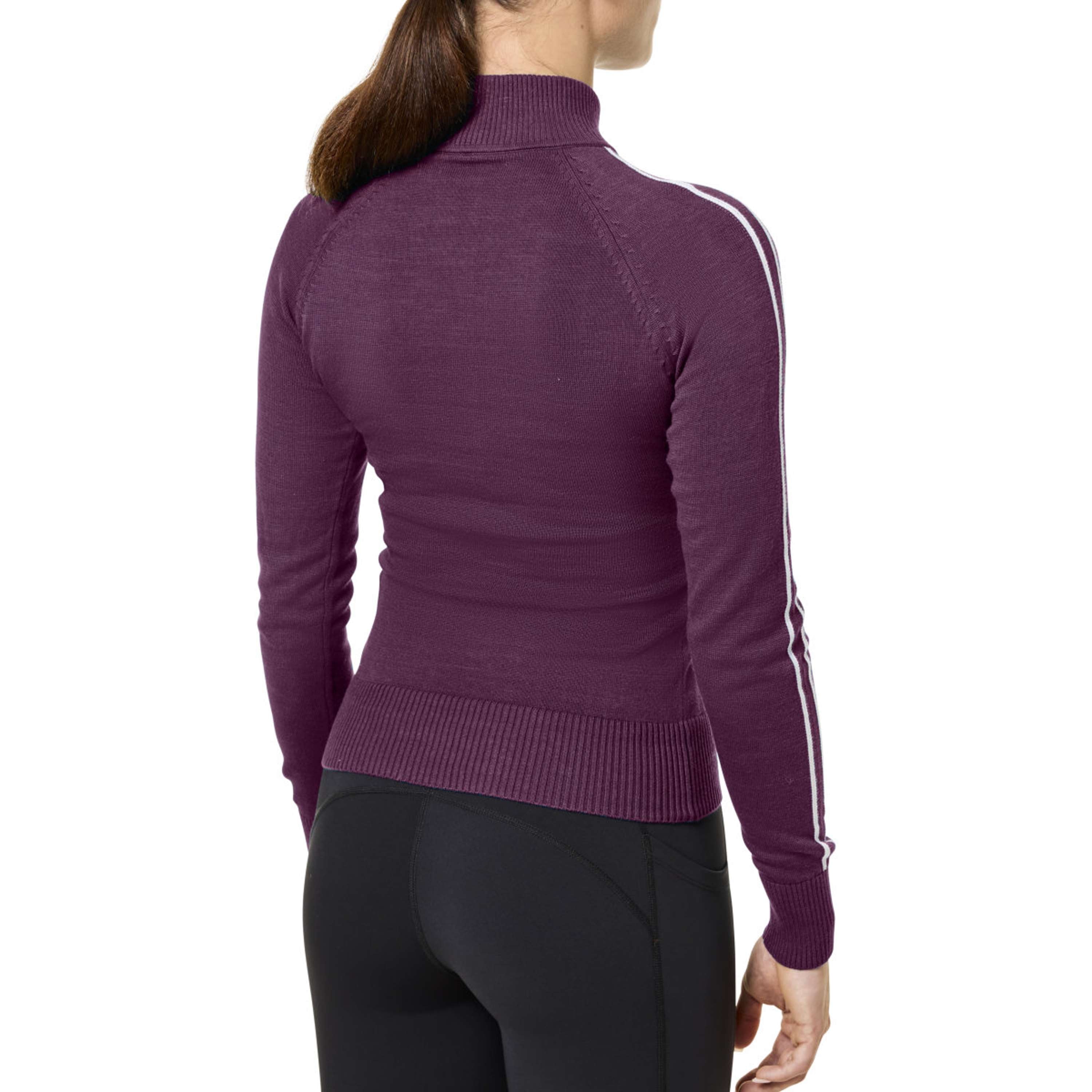 Equestrian Stockholm Knitted Zip Top Mauve Wine