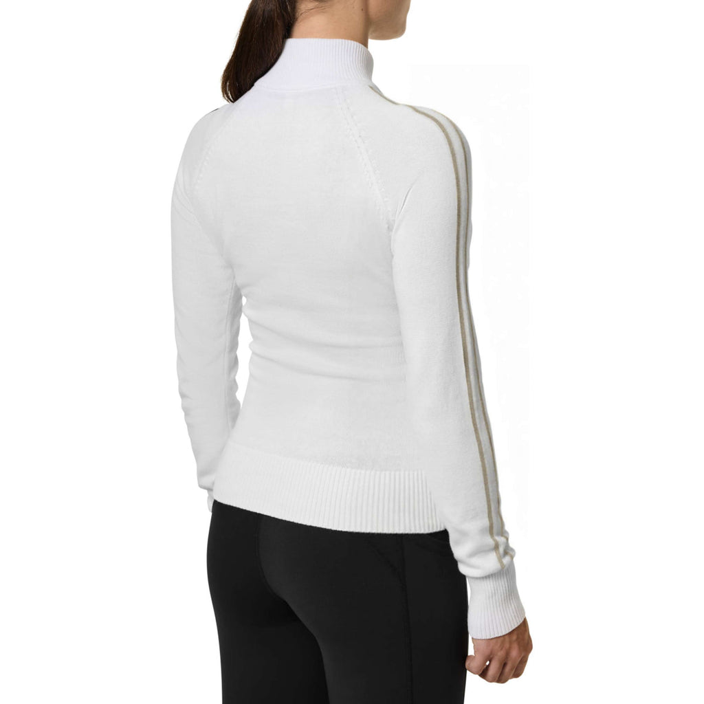 Equestrian Stockholm Knitted Zip Top Bianco