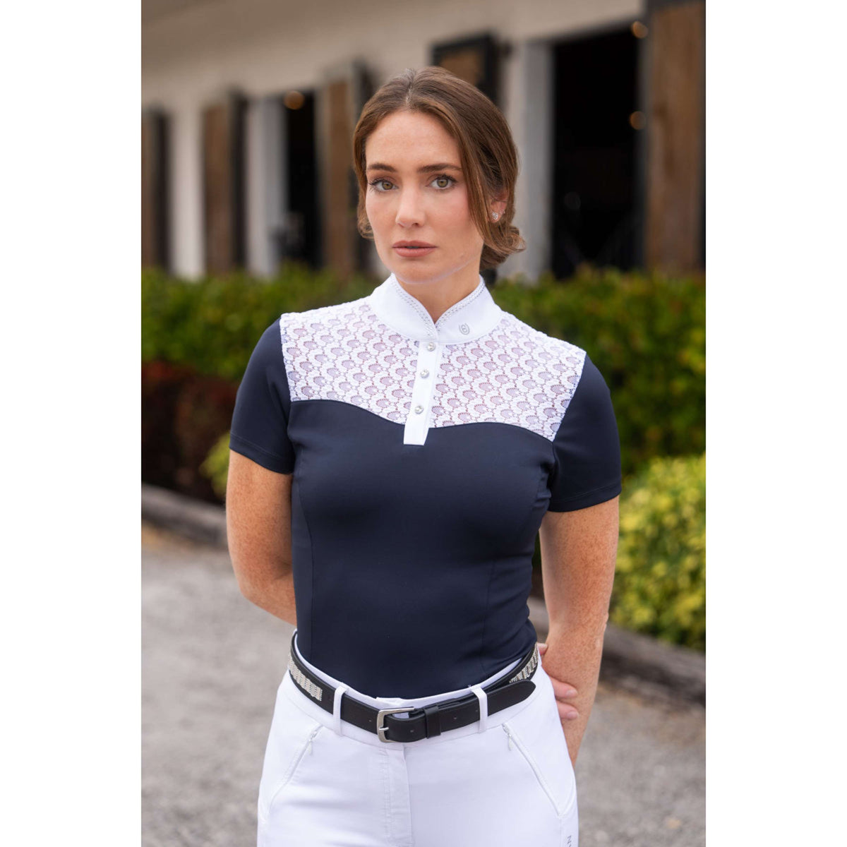 Equestrian Stockholm Maglietta da Competizione Crystal Champion Navy