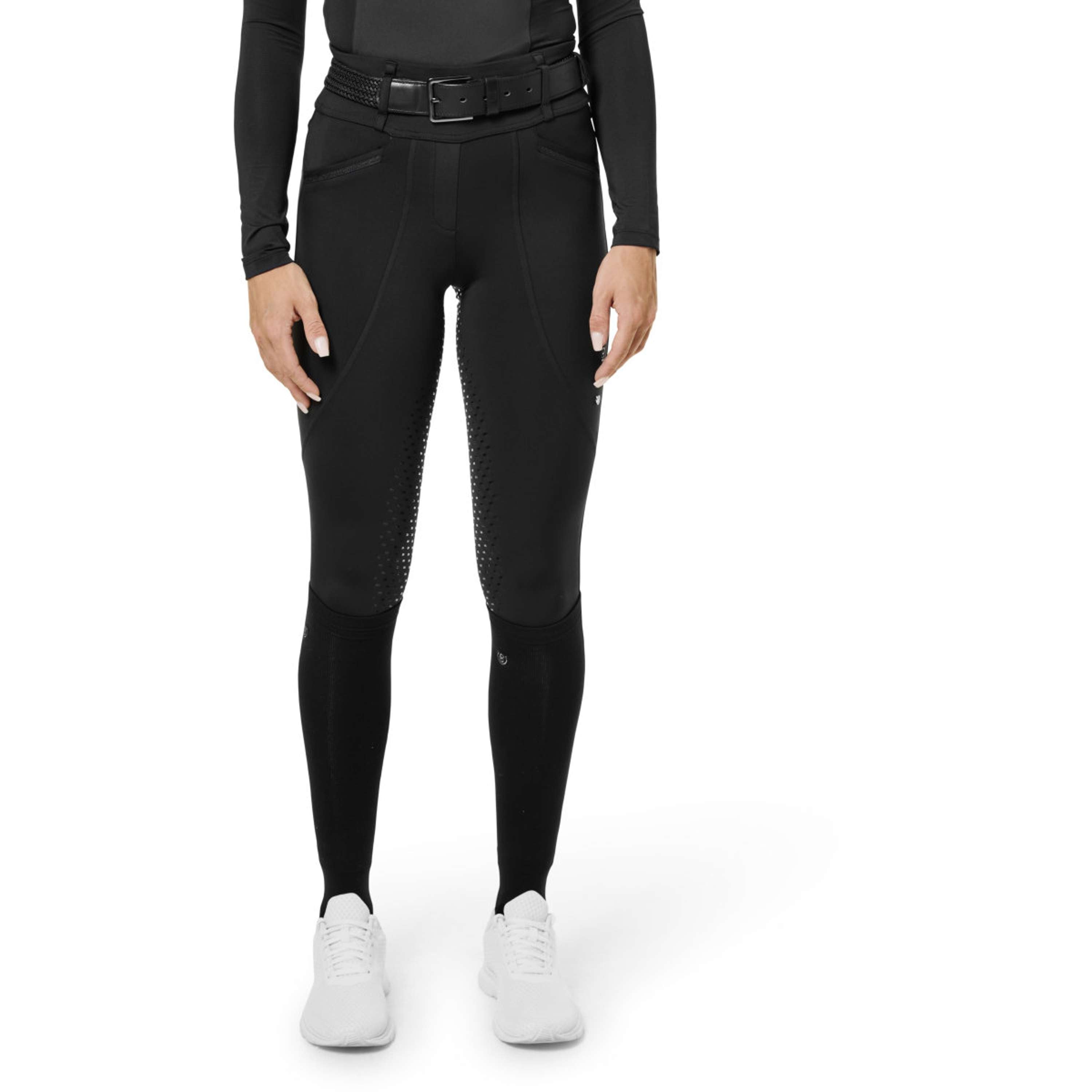 Equestrian Stockholm Leggings da Equitazione Premium Full Grip Black Glimmer