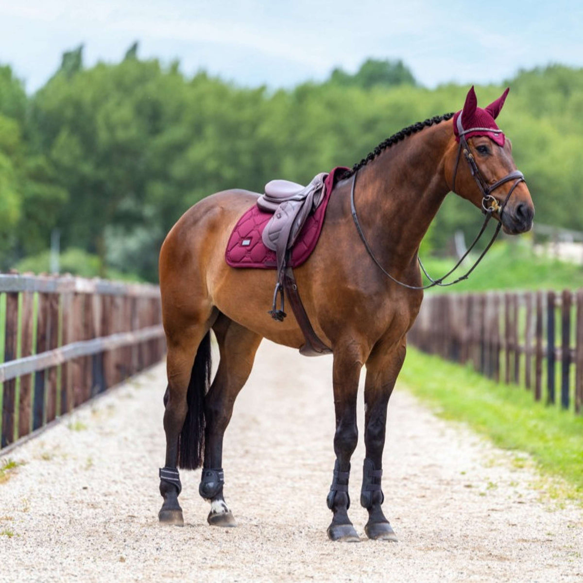 Equestrian Stockholm Cuffietta Satin Merlot