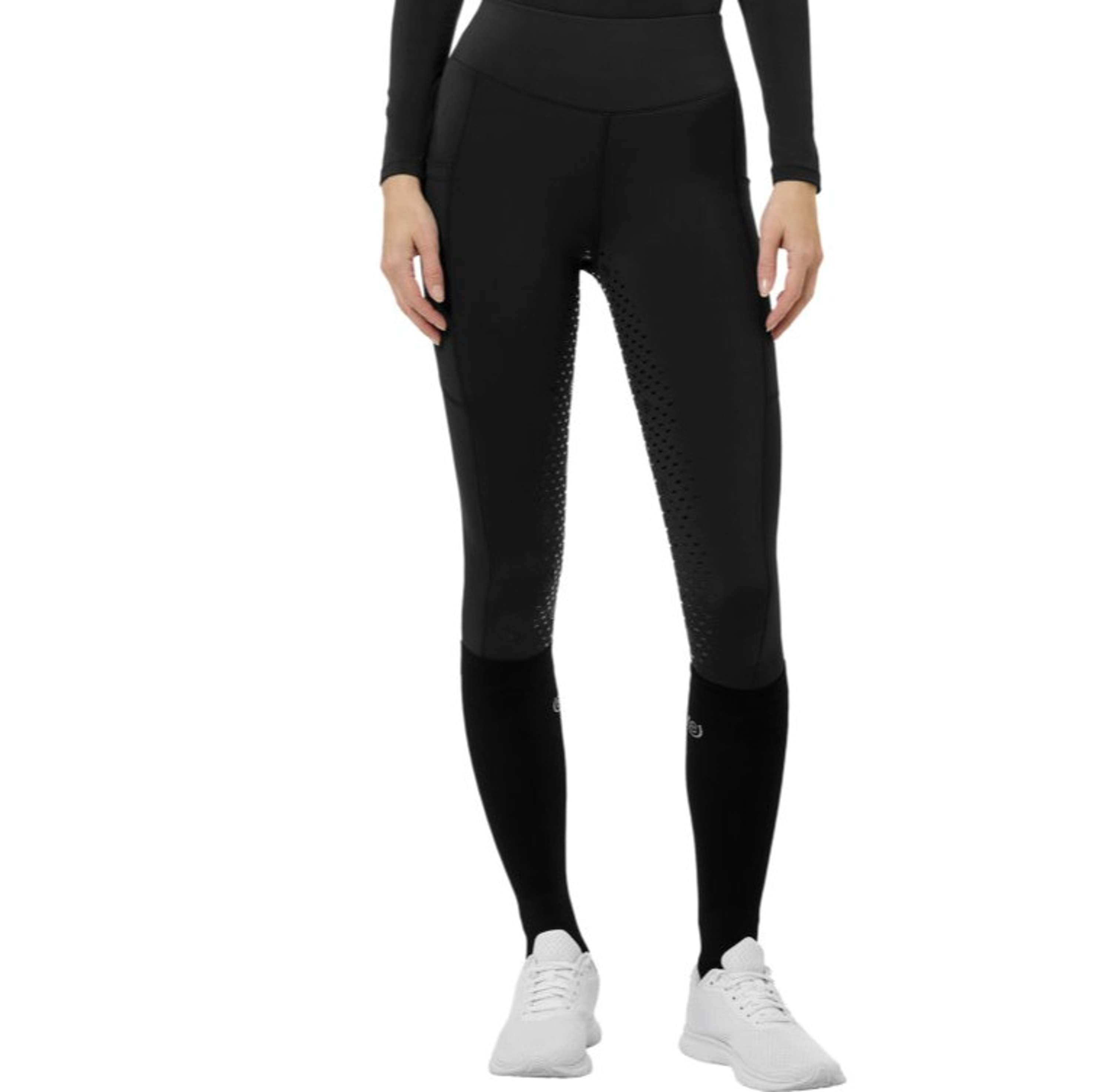 Equestrian Stockholm Leggings da Equitazione Invernali Movement Full Grip Nero
