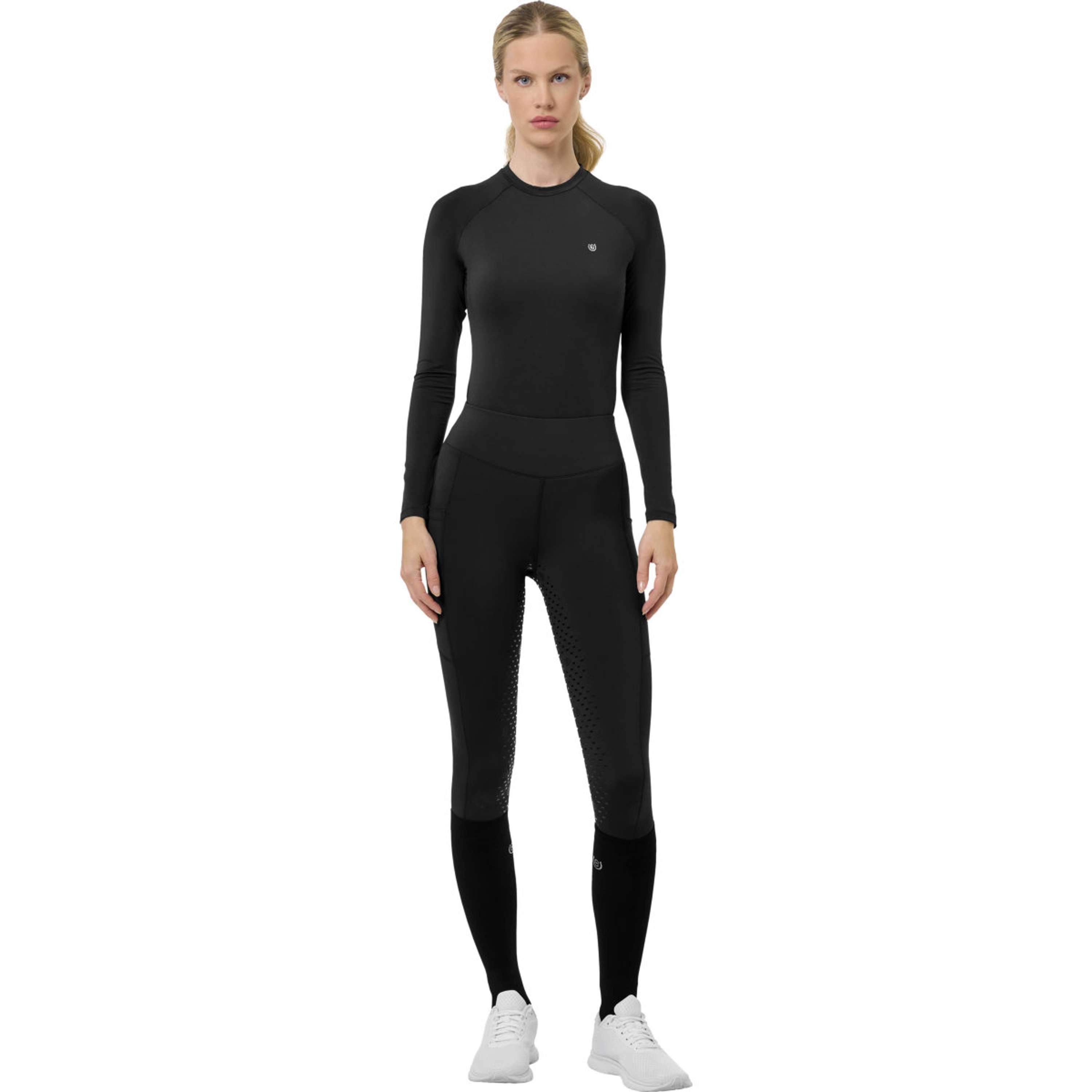 Equestrian Stockholm Leggings da Equitazione Invernali Movement Full Grip Nero