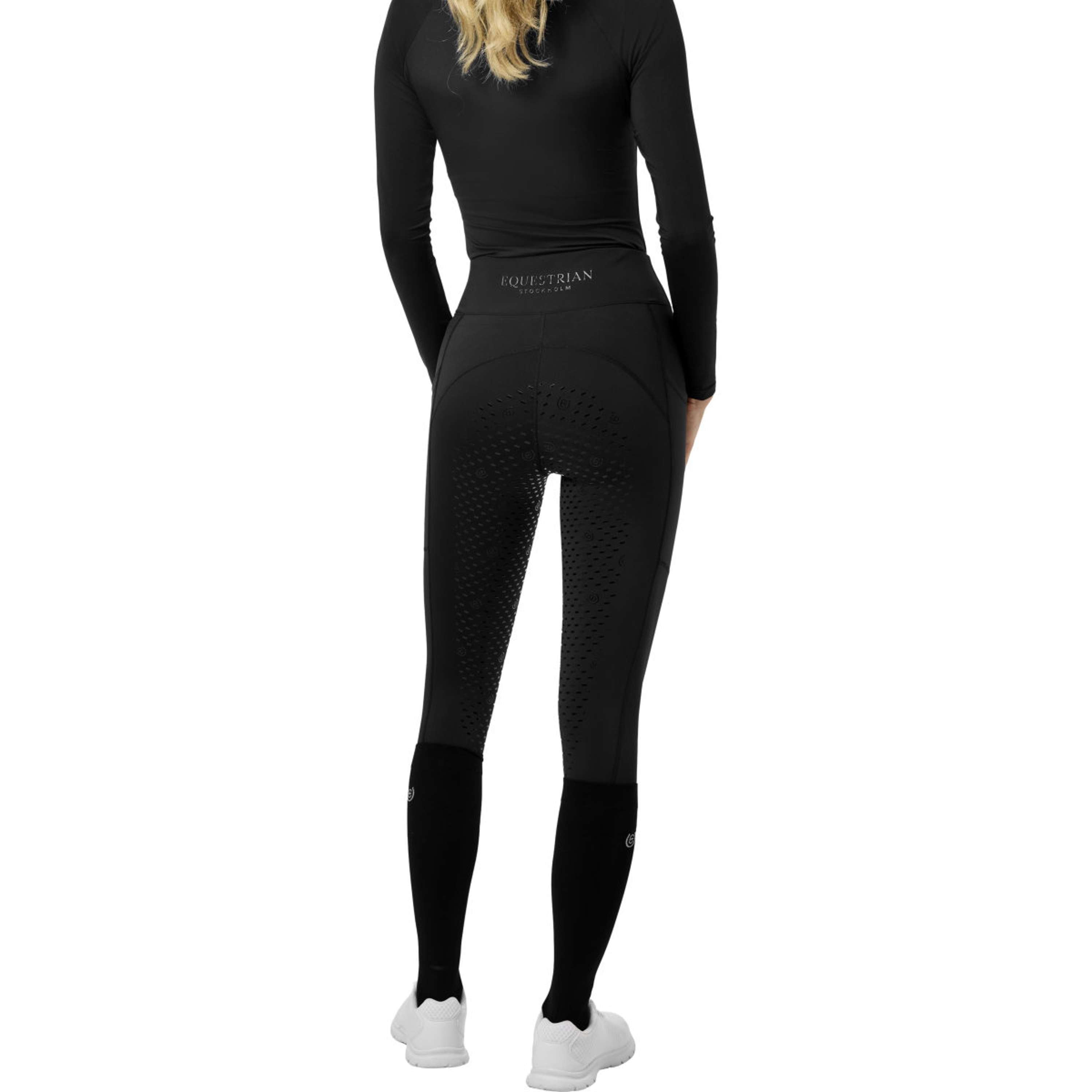 Equestrian Stockholm Leggings da Equitazione Invernali Movement Full Grip Nero