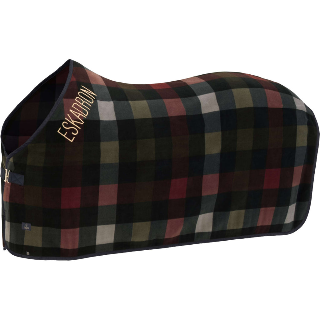 Eskadron Coperta antisudore Heritage Fleece Check Nero/Deep Moss/Merlot/Ash