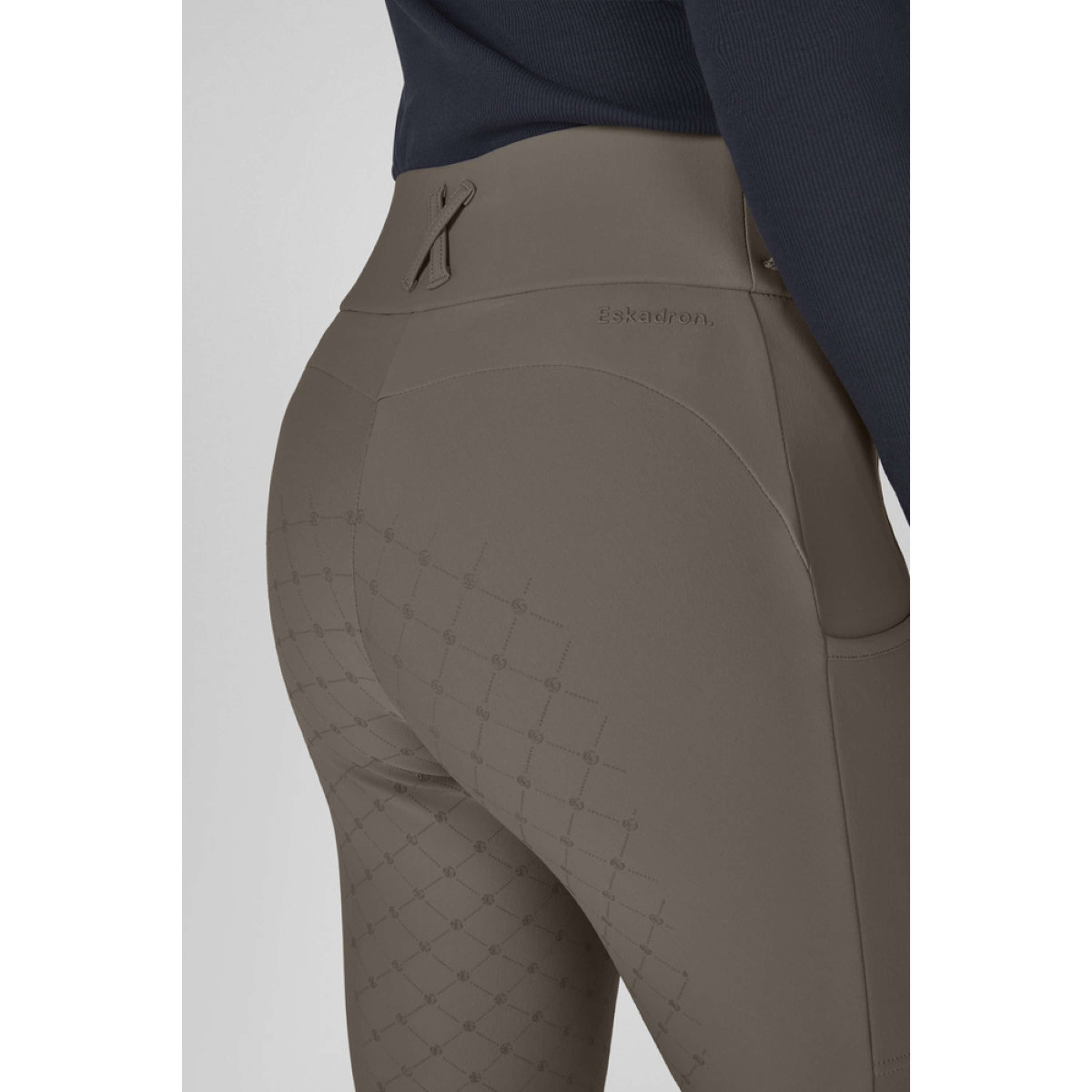Eskadron Leggings da Equitazione Dynamics Cosy Full Grip Powdertaupe