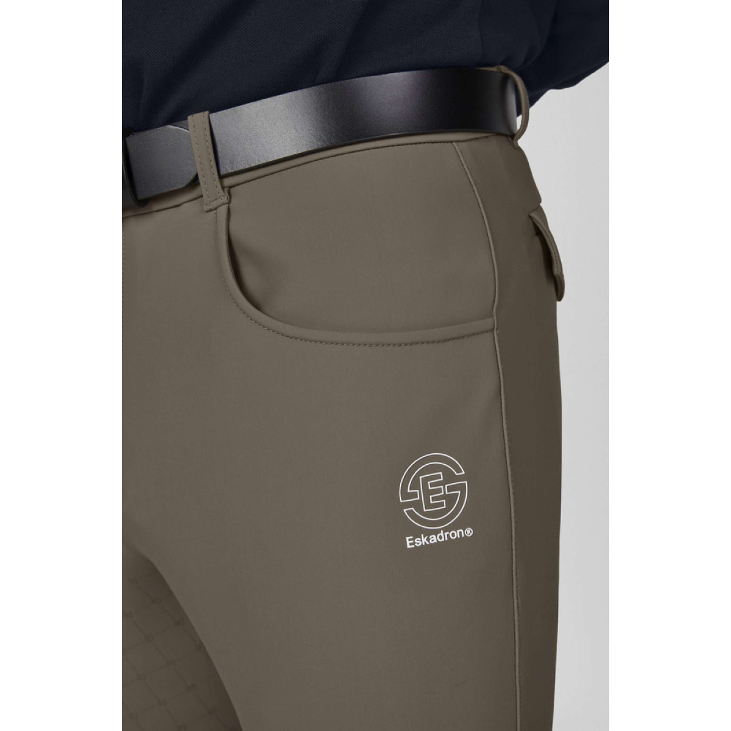 Eskadron Pantaloni da Equitazione Dynamics Full Grip Uomini Powdertaupe
