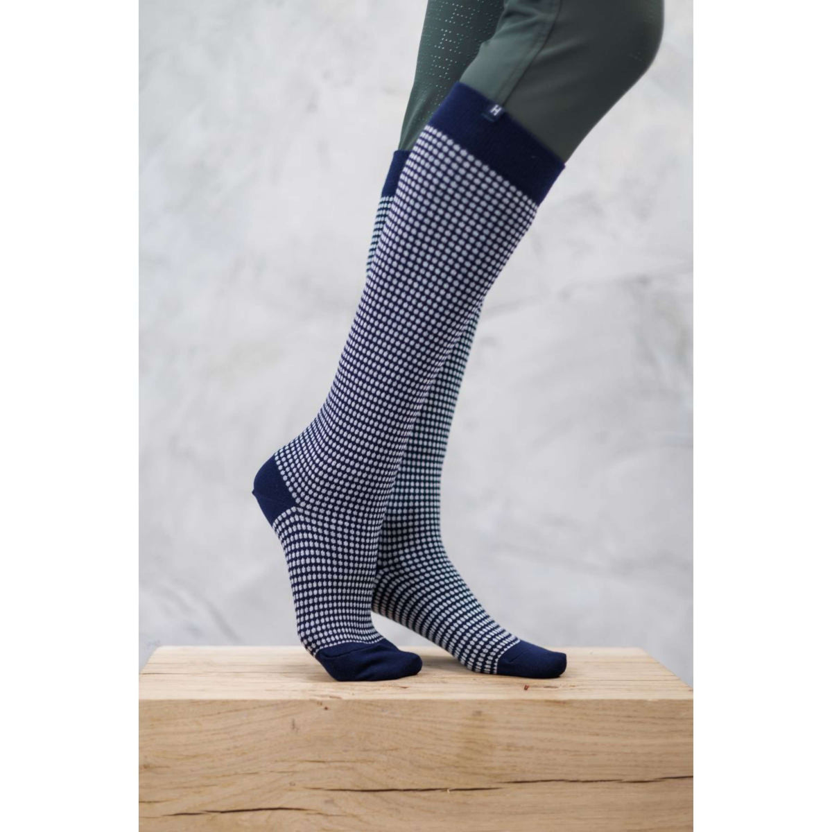 Harcour Calzini Spiral Blu marino/bianco
