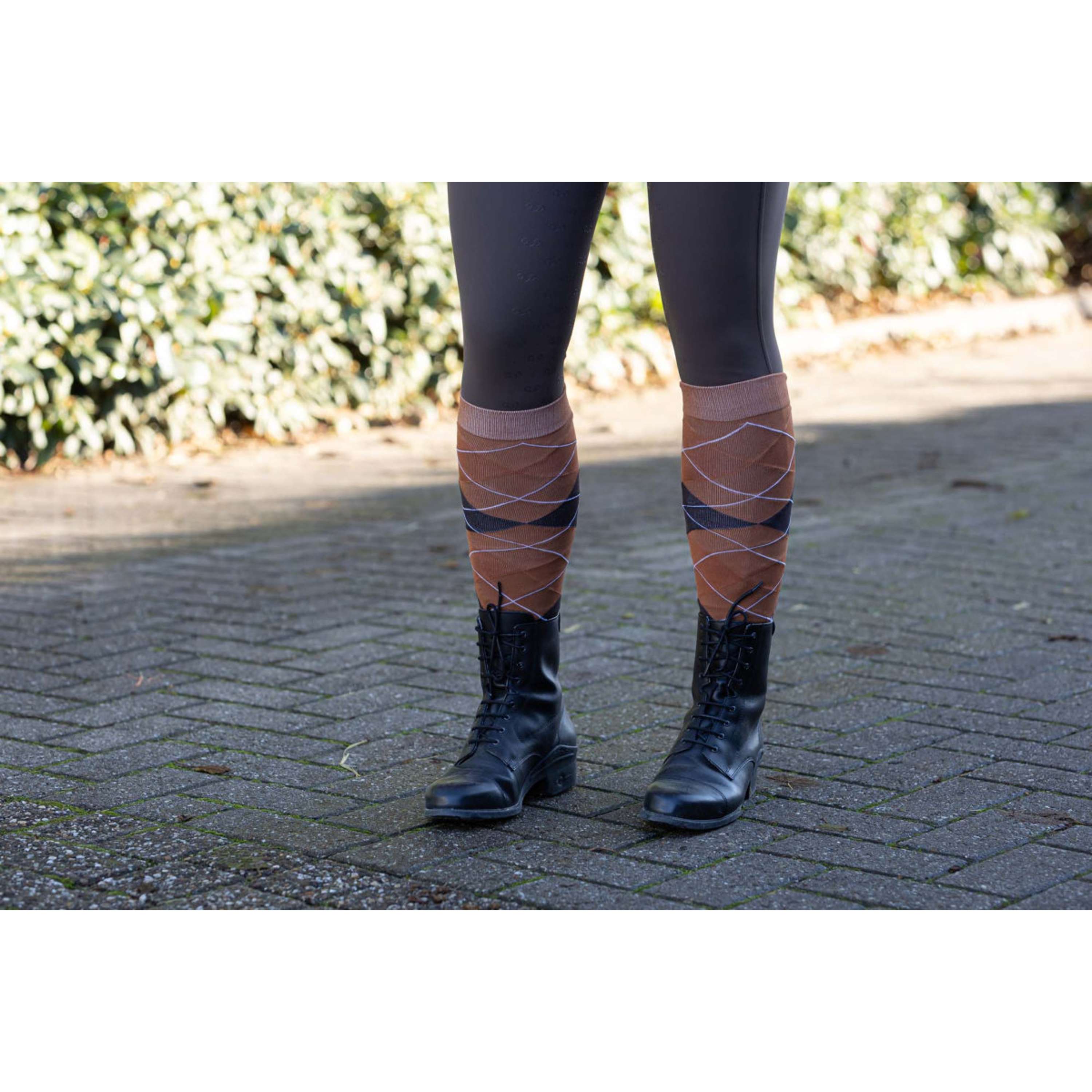 Harry's Horse Calze da Equitazione Argyle Mocha-Bisque