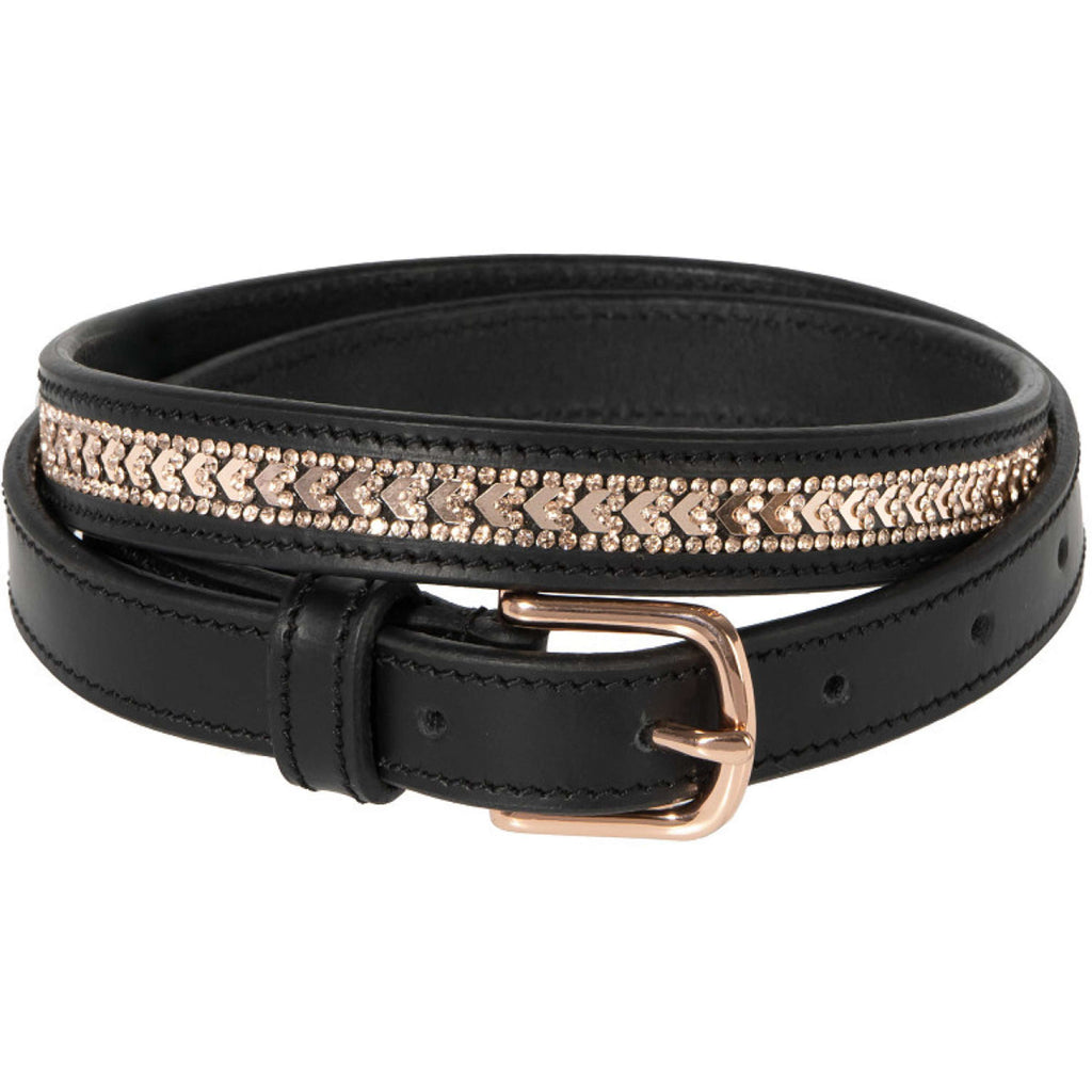 Harry's Horse Cintura Sparkling Arrow Pelle Nero/Oro rosa