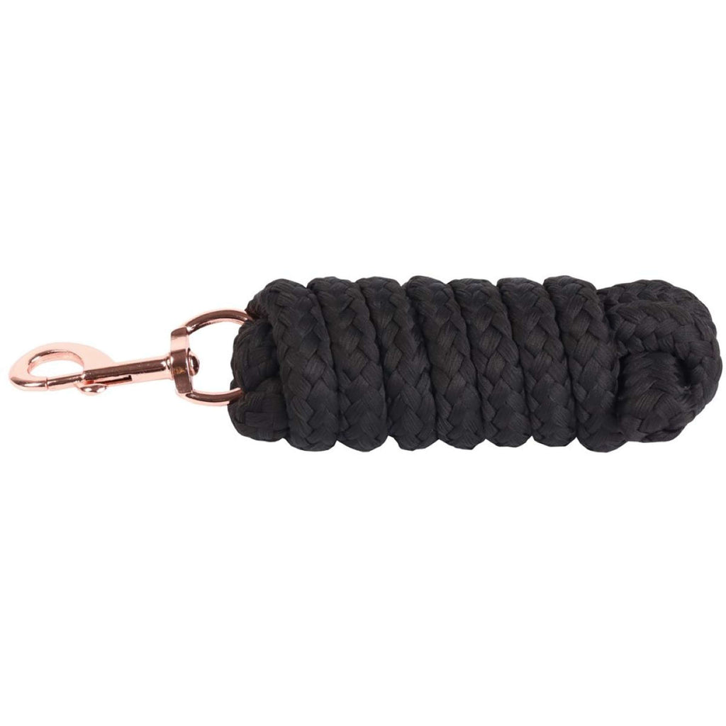 Harry's Horse Corda per cavezza Soft Musketon Rosegold 1.8m Nero