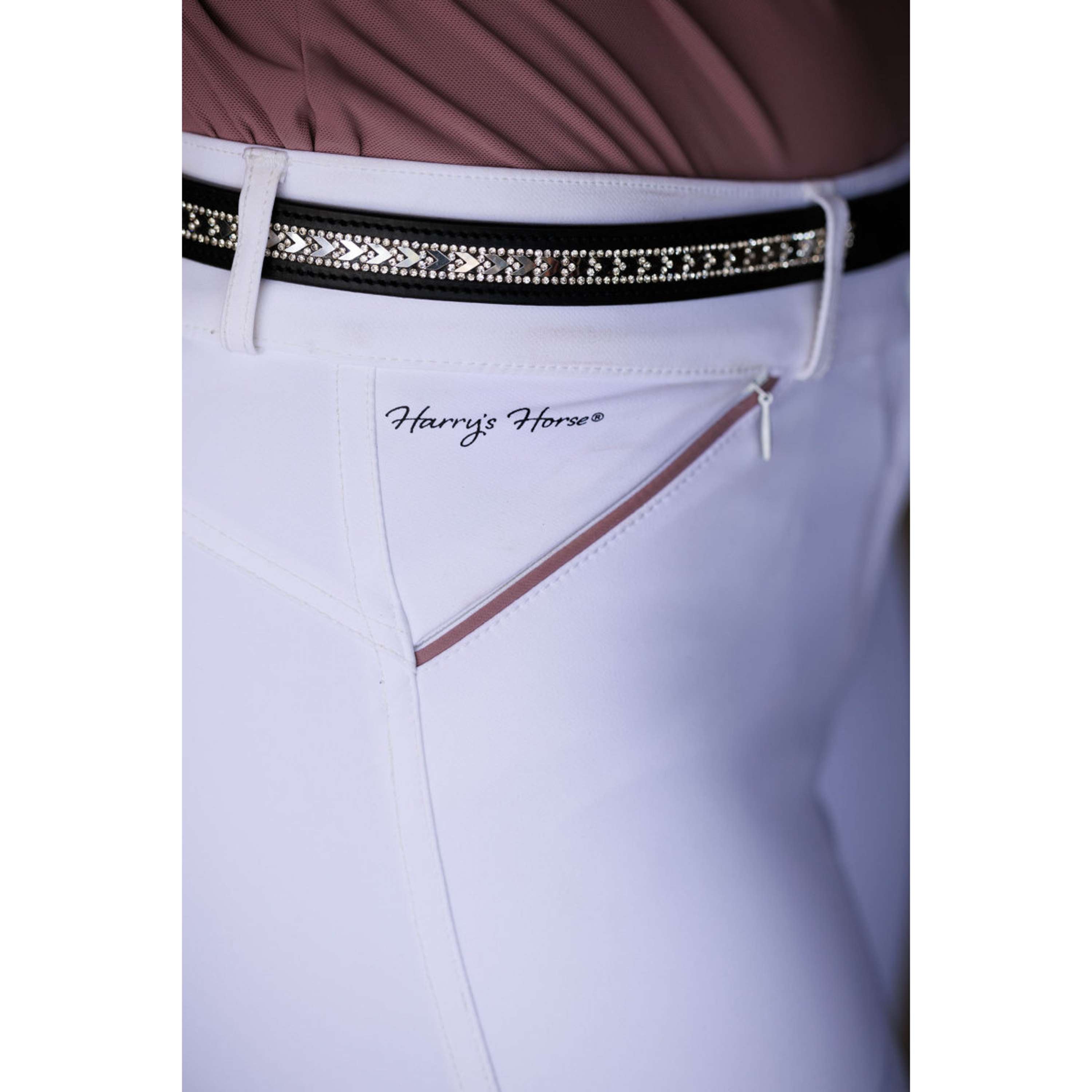 Harry's Horse Pantaloni da Equitazione Mauve Blush Full Grip Bianco