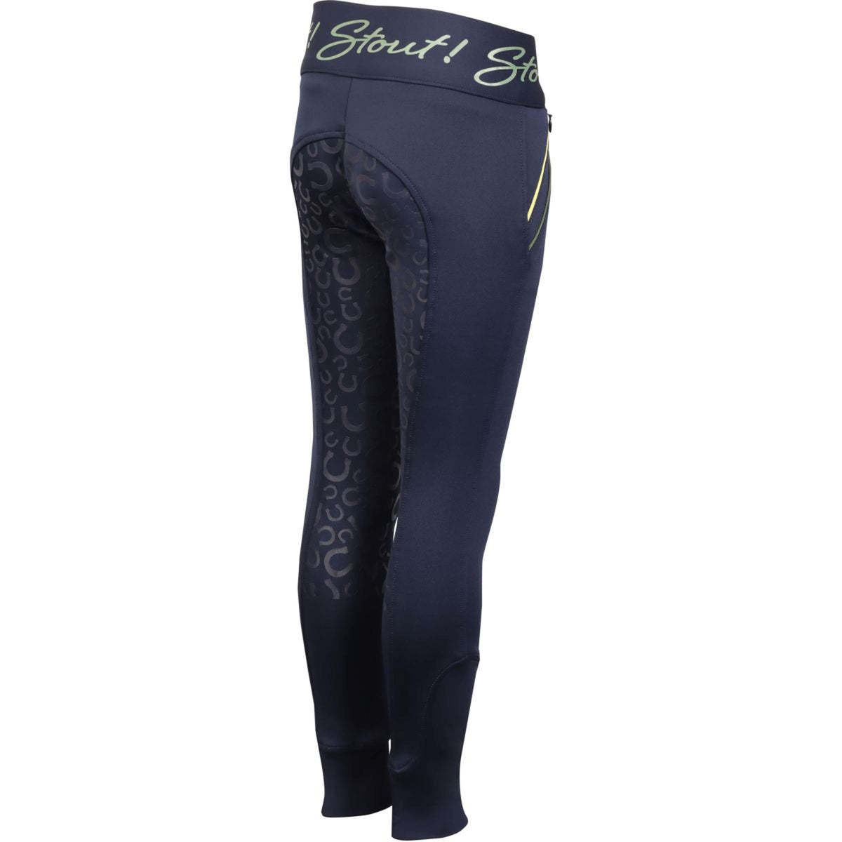 Harry's Horse Leggings da Equitazione Equitights STOUT! Lime Full Grip Navy